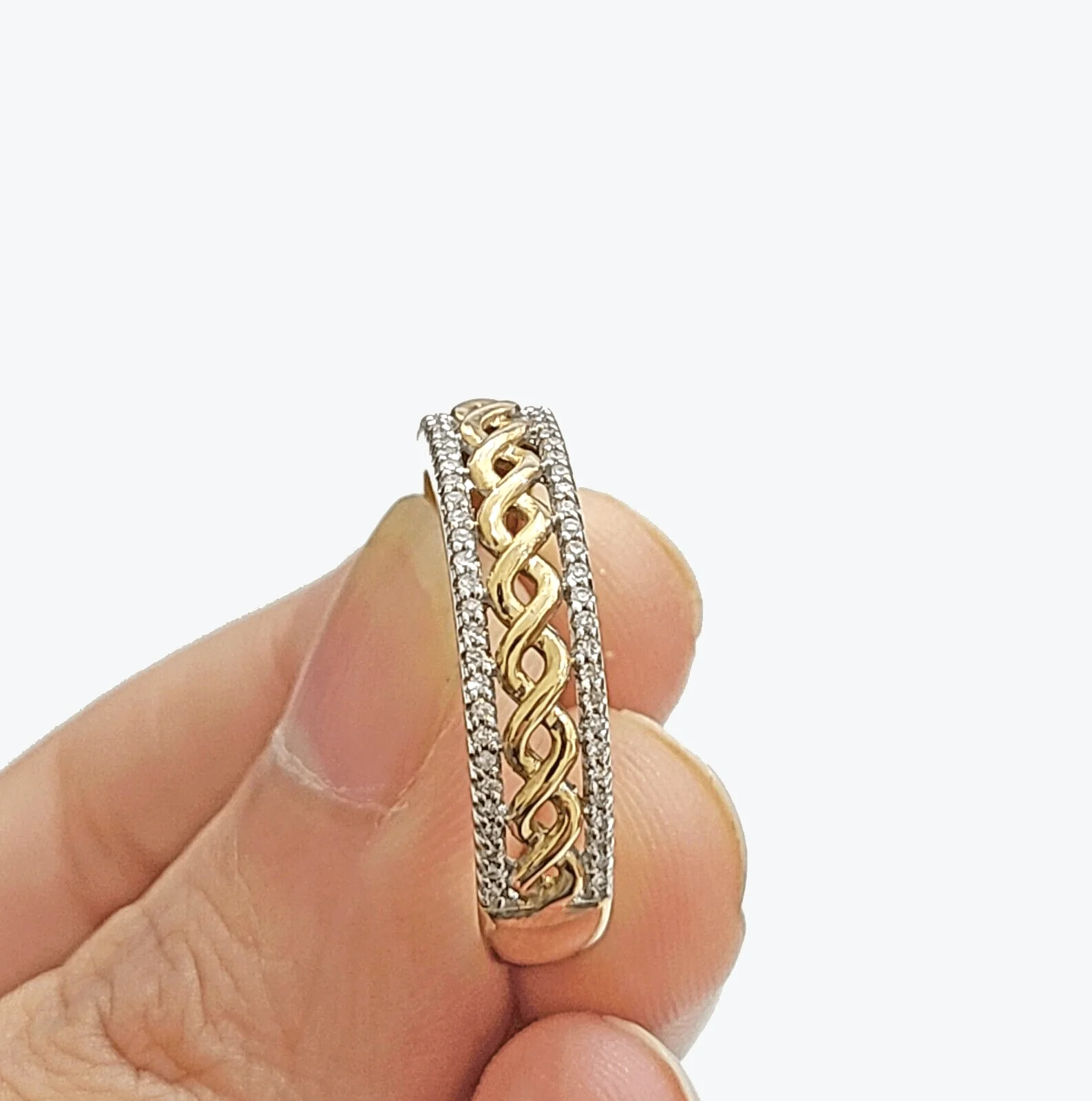Real 10k Gold Men's Ring size 10.5 10kt Yellow gold, Wedding Band Diamond - Image 2