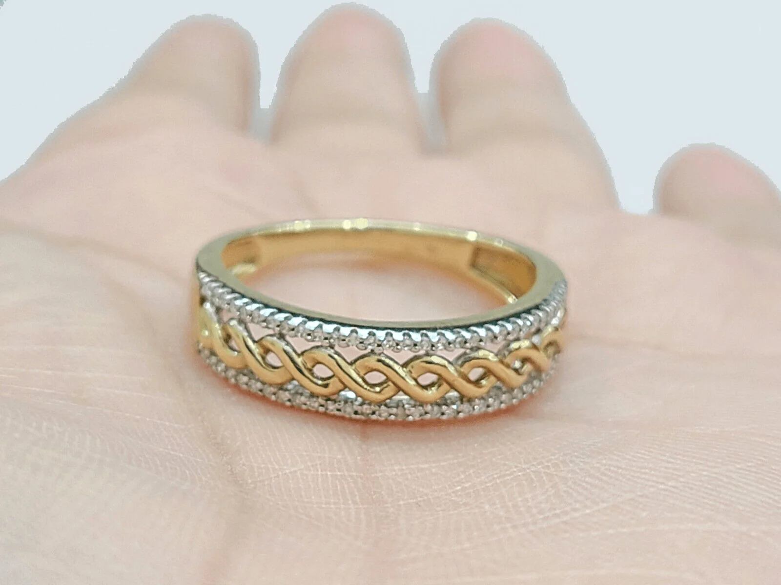 Real 10k Gold Men's Ring size 10.5 10kt Yellow gold, Wedding Band Diamond - Image 4