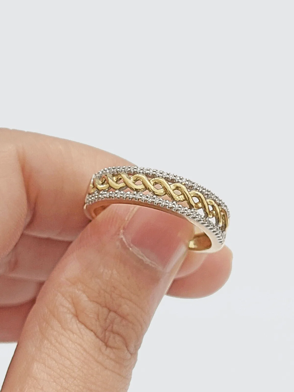 Real 10k Gold Men's Ring size 10.5 10kt Yellow gold, Wedding Band Diamond - Image 5