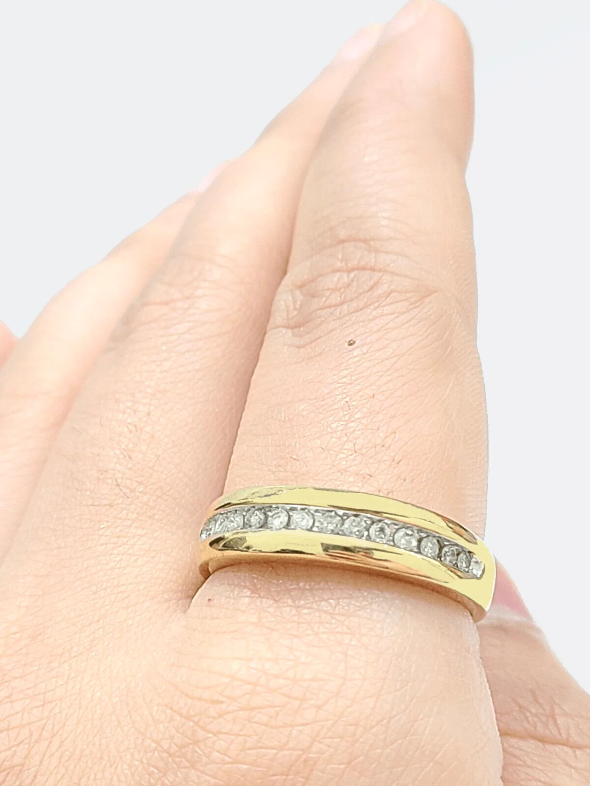 Real 10k Gold Men's Ring 10kt Yellow gold, Wedding Band Diamond Ring Sizes 6,7,8,9,10,11 & 12 - Image 5