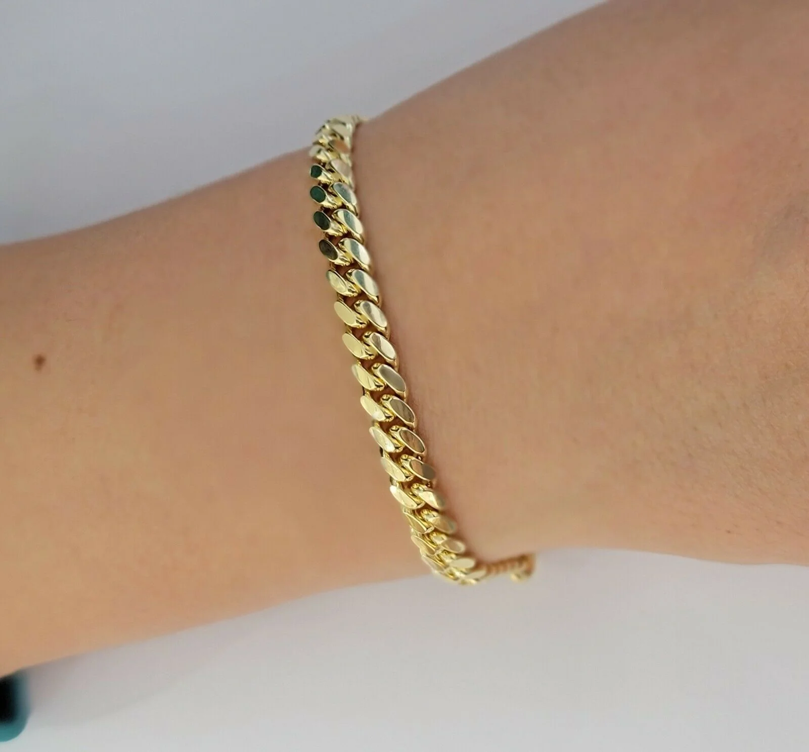REAL 10k Gold Miami Cuban Bracelet 7" 6mm Solid 10kt Yellow Strong Links LADIES - Image 5