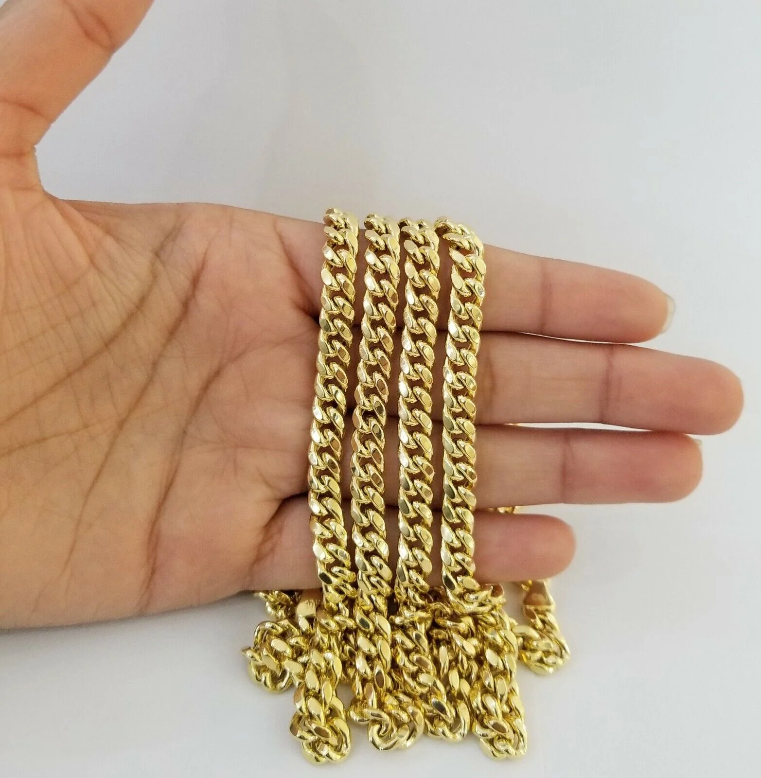 Real 10k Gold Miami Cuban Chain 7mm 22" Necklace,10kt Yellow Gold Lobster Lock - Image 3
