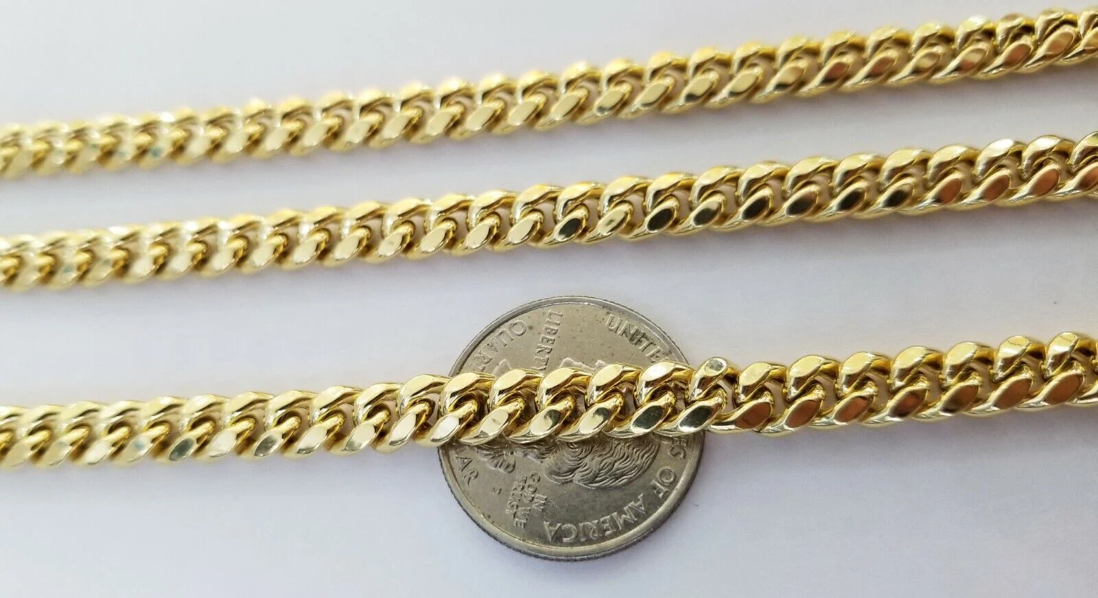 Real 10k Gold Miami Cuban Chain 7mm 22" Necklace,10kt Yellow Gold Lobster Lock - Image 6