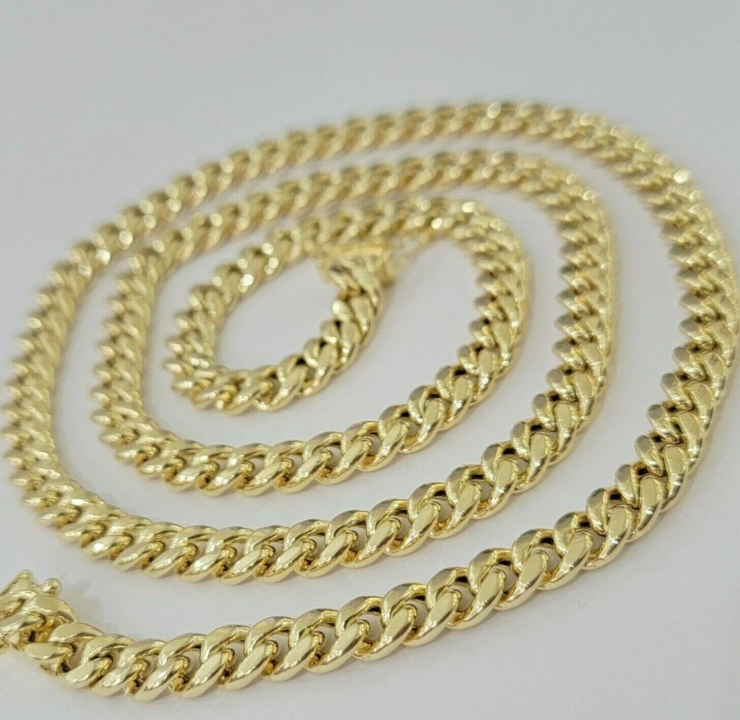 Real 10k Gold Miami Cuban chain 7mm 24" Lobster Lock Men's 10kt Yellow Gold, MEN - Image 3