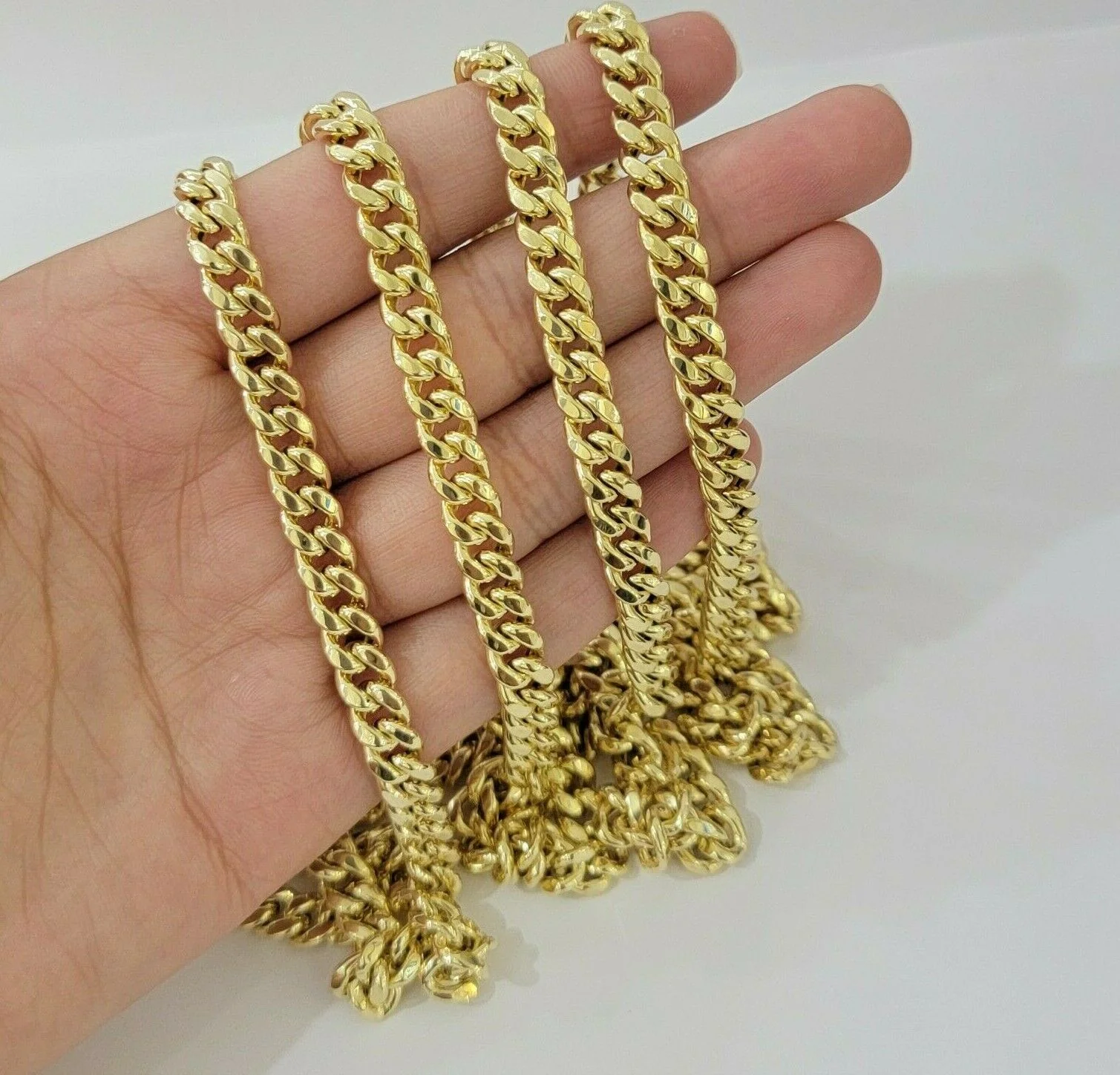 Real 10k Gold Miami Cuban chain 7mm 24" Lobster Lock Men's 10kt Yellow Gold, MEN - Image 4