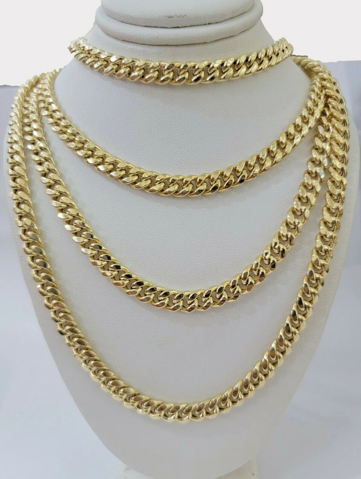 REAL 10k Gold Miami Cuban Chain Necklace 7mm 24" Men Women 10kt Yellow Gold Link - Image 2