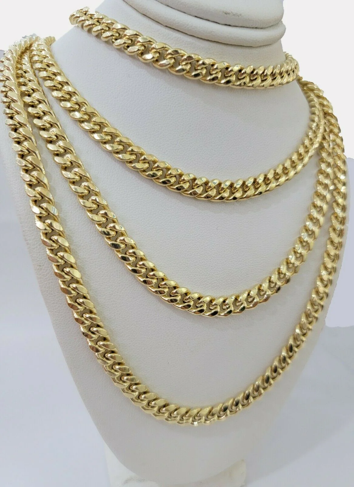 REAL 10k Gold Miami Cuban Chain Necklace 7mm 24" Men Women 10kt Yellow Gold Link - Image 4