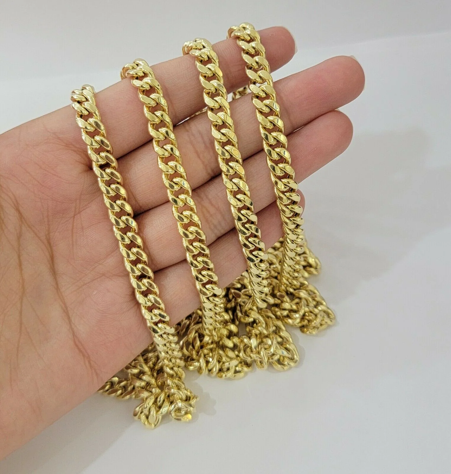 REAL 10k Gold Miami Cuban Chain Necklace 7mm 24" Men Women 10kt Yellow Gold Link - Image 5