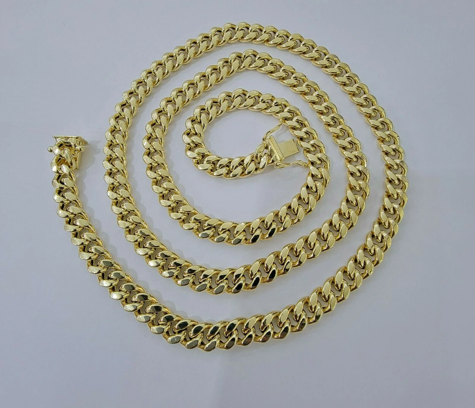 REAL 10k Gold Miami Cuban Chain Necklace 7mm 24" Men Women 10kt Yellow Gold Link - Image 6