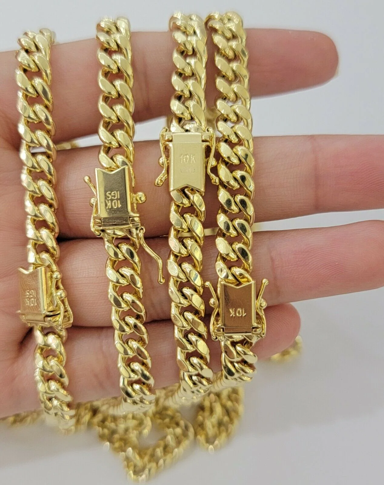 REAL 10k Gold Miami Cuban Chain Necklace 7mm 24" Men Women 10kt Yellow Gold Link - Image 7