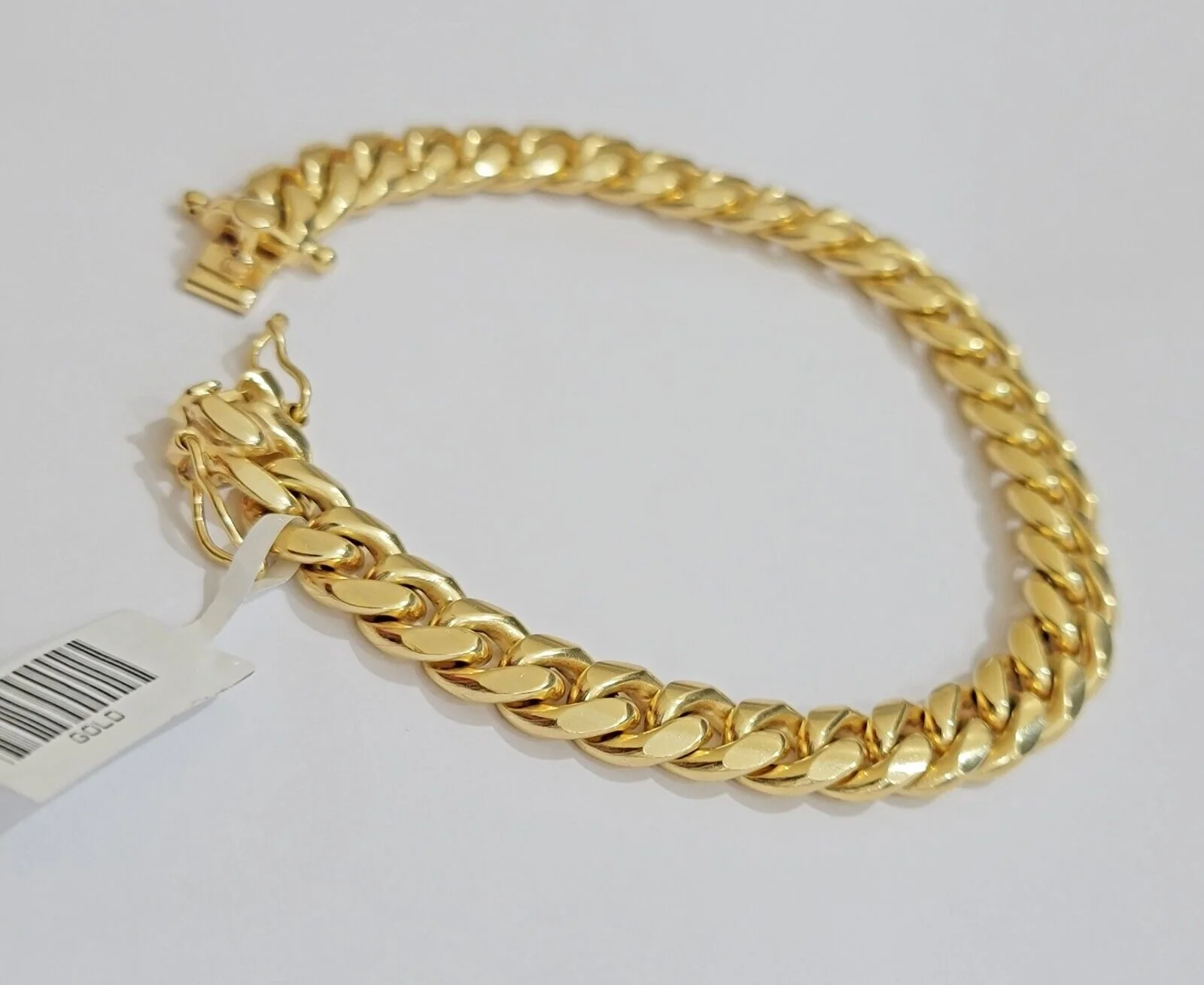 REAL 10k Gold Miami Cuban ladies Bracelet 7" 8mm 10kt Yellow Strong SOLID Links - Image 3