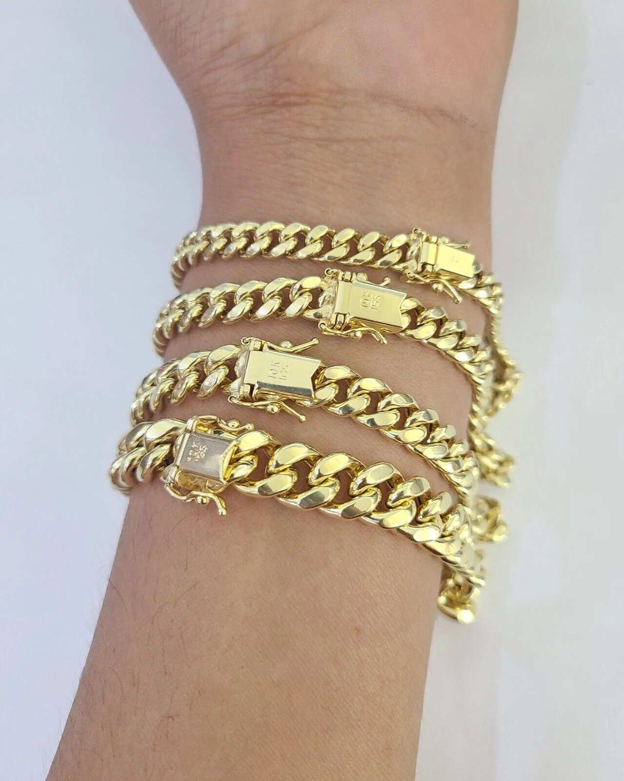 Real 10k Gold Miami Cuban link Bracelet 6mm-9mm 7"-9" 10kt Yellow Gold - Image 4