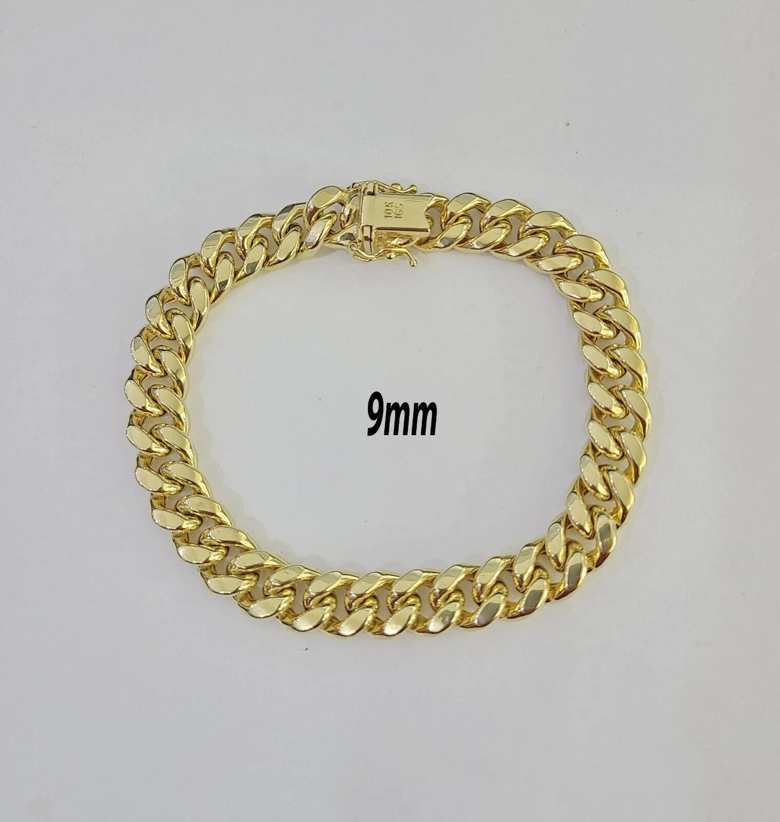 Real 10k Gold Miami Cuban link Bracelet 6mm-9mm 7"-9" 10kt Yellow Gold - Image 8