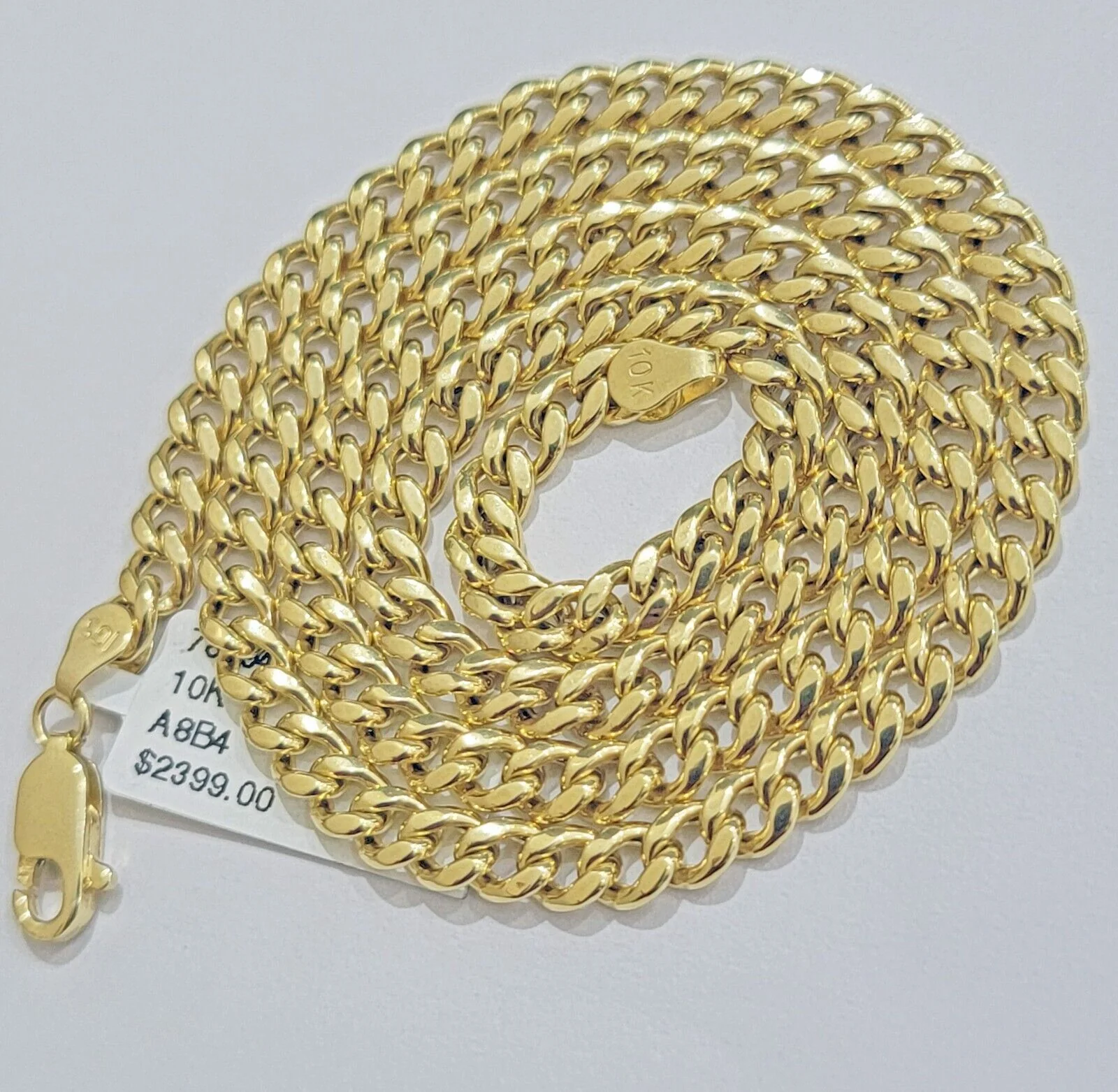 Real 10k Gold Miami Cuban Link chain Necklace 5mm 16"-28" 10kt Yellow Men Women - Image 10