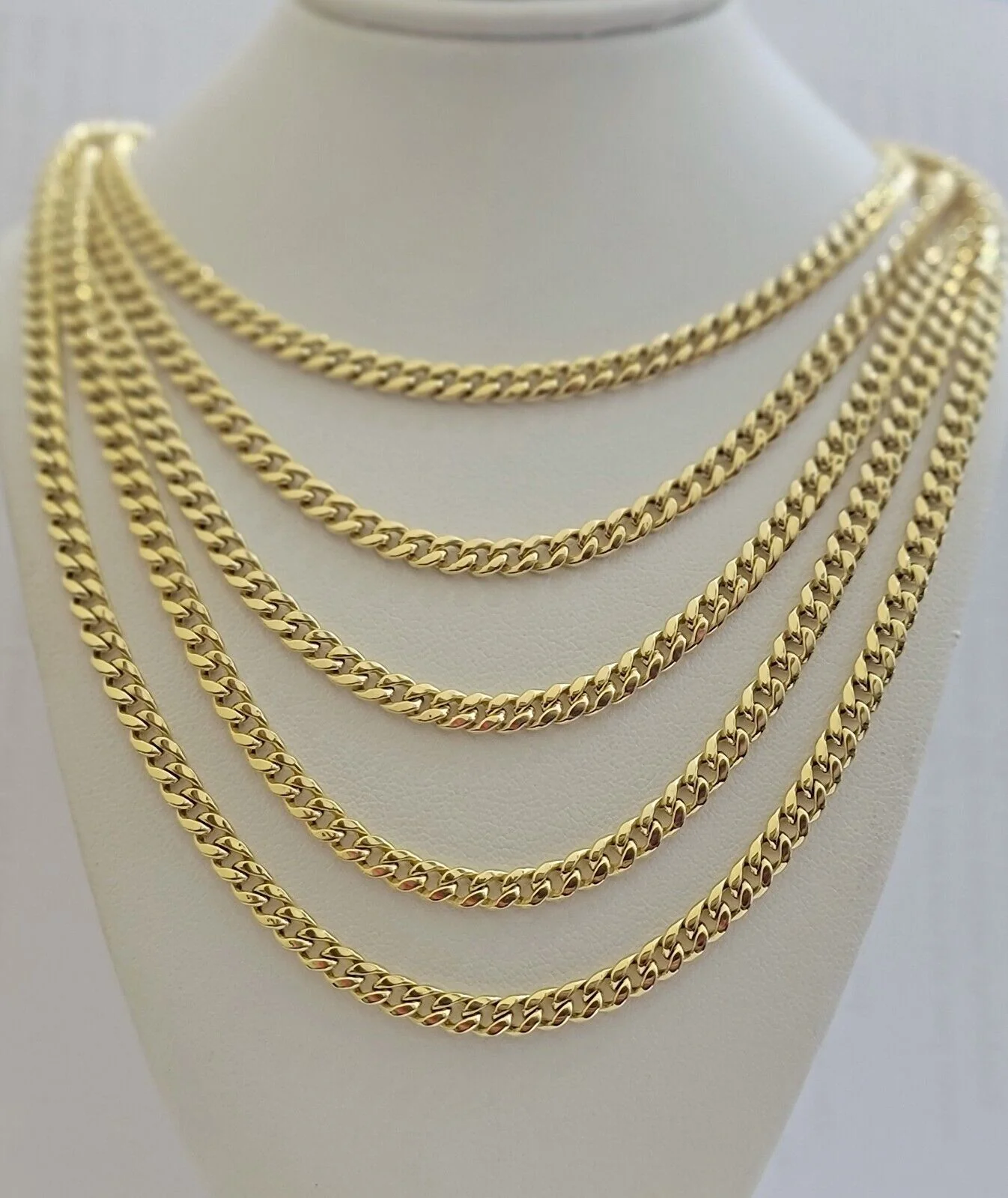 Real 10k Gold Miami Cuban Link chain Necklace 5mm 16"-28" 10kt Yellow Men Women - Image 3