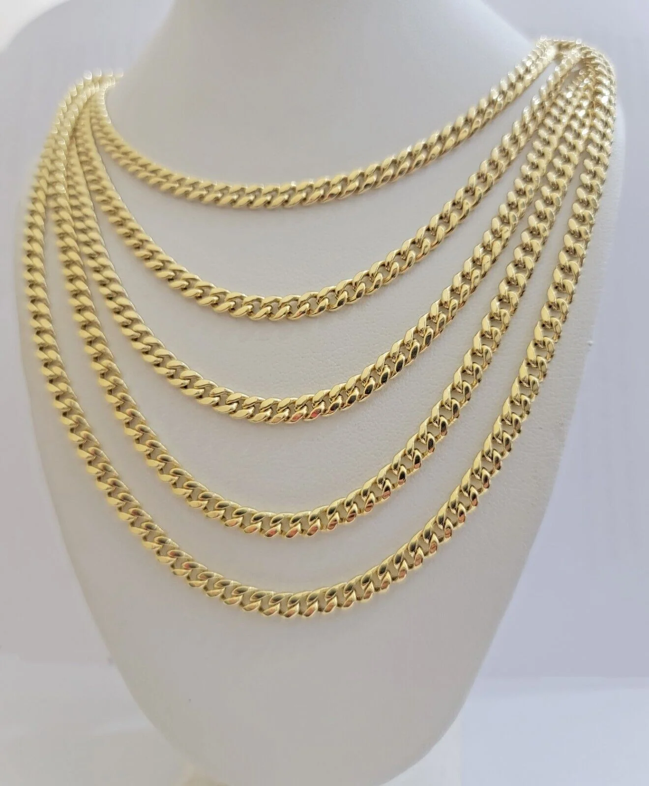 Real 10k Gold Miami Cuban Link chain Necklace 5mm 16"-28" 10kt Yellow Men Women - Image 5