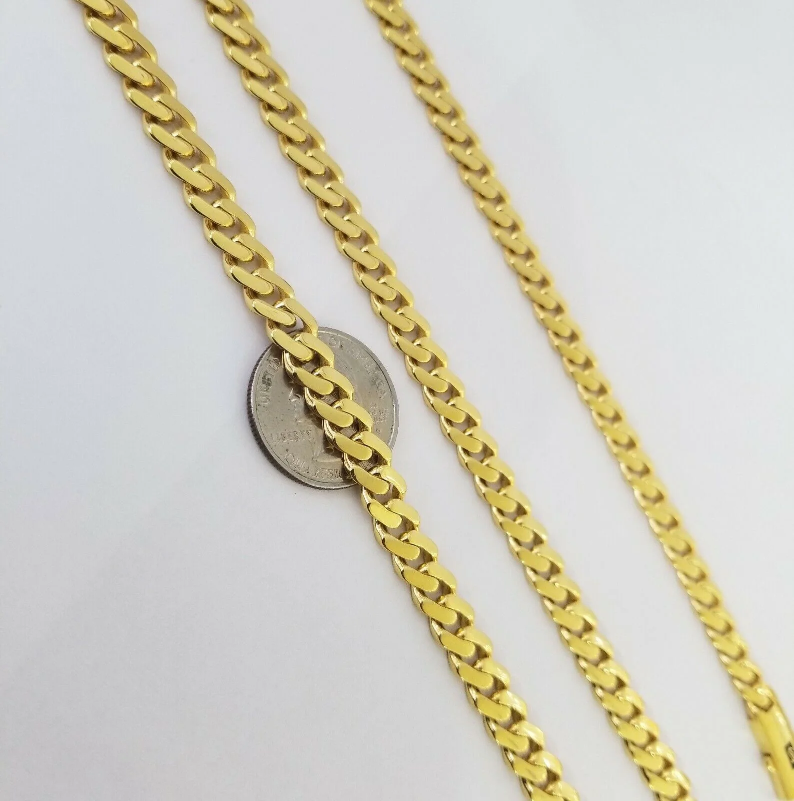 Real 10k Gold Miami Cuban Link Royal 8mm Monaco chain and Bracelet Set - Image 7