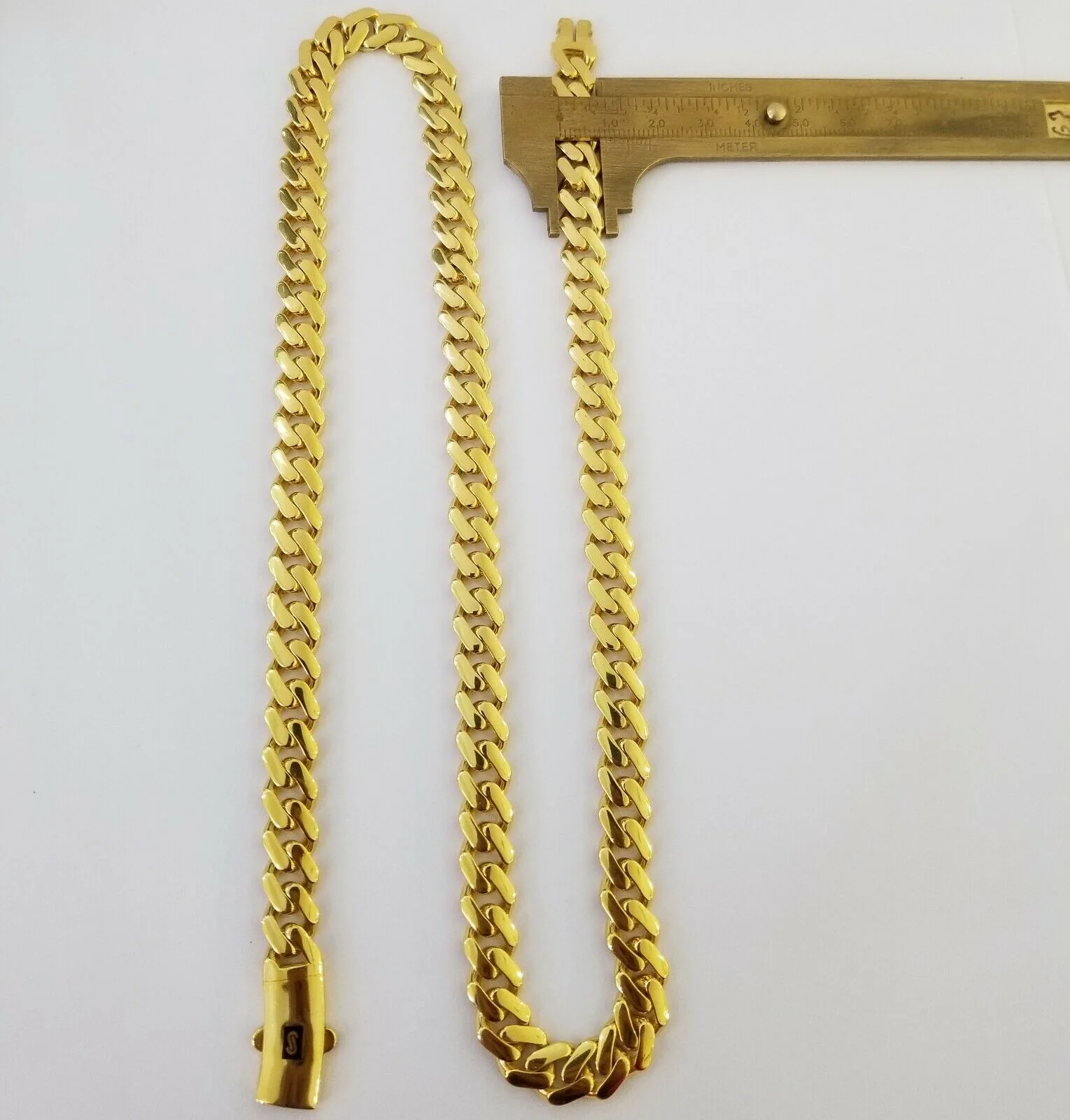 Real 10k Gold Miami Cuban Link Royal 9mm Monaco chain and Bracelet Set ,Necklace - Image 5
