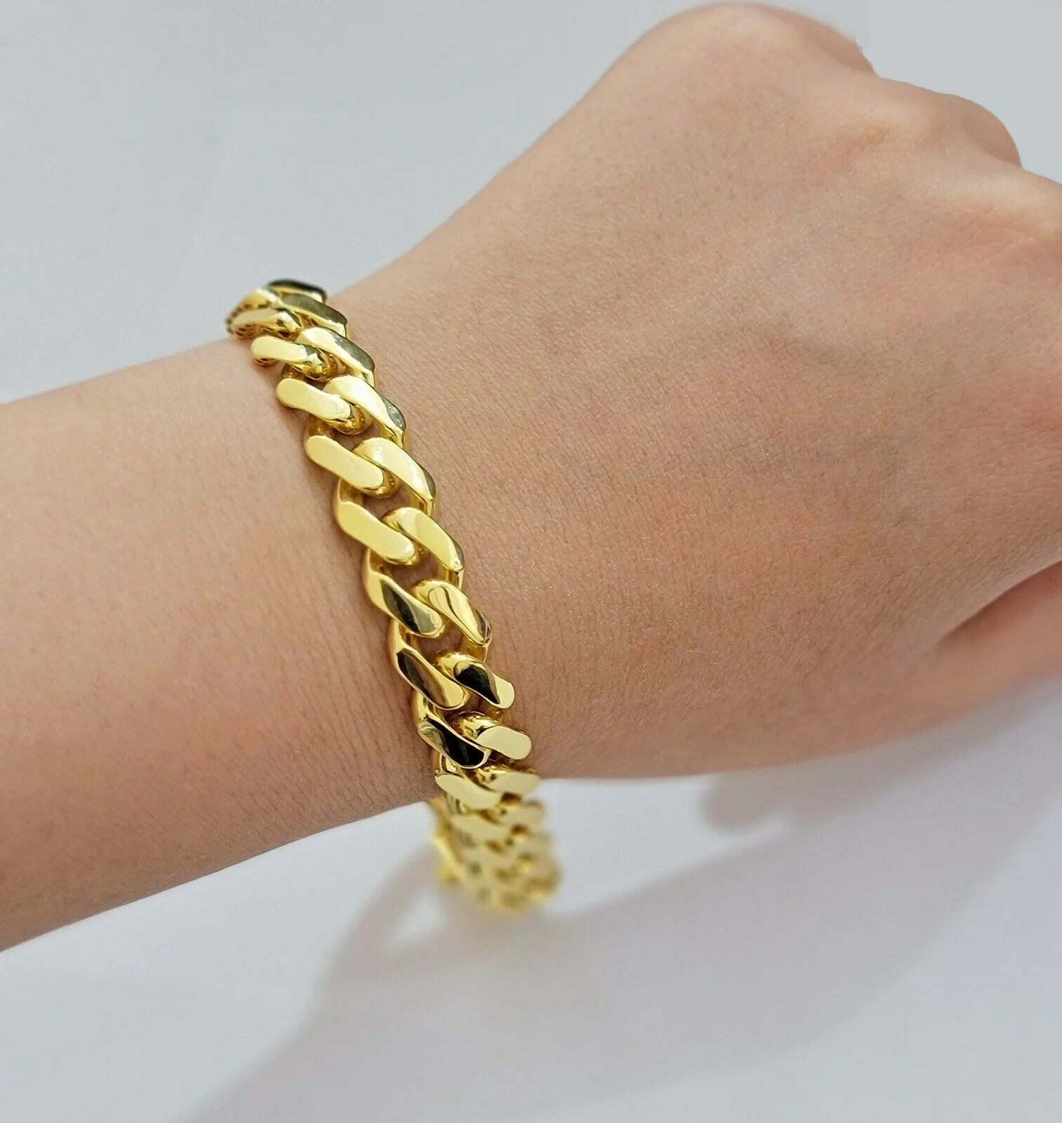 Real 10k Gold Miami Cuban Royal Link Bracelet 13mm 9" Shiny Plain Monaco, 10kt - Image 5