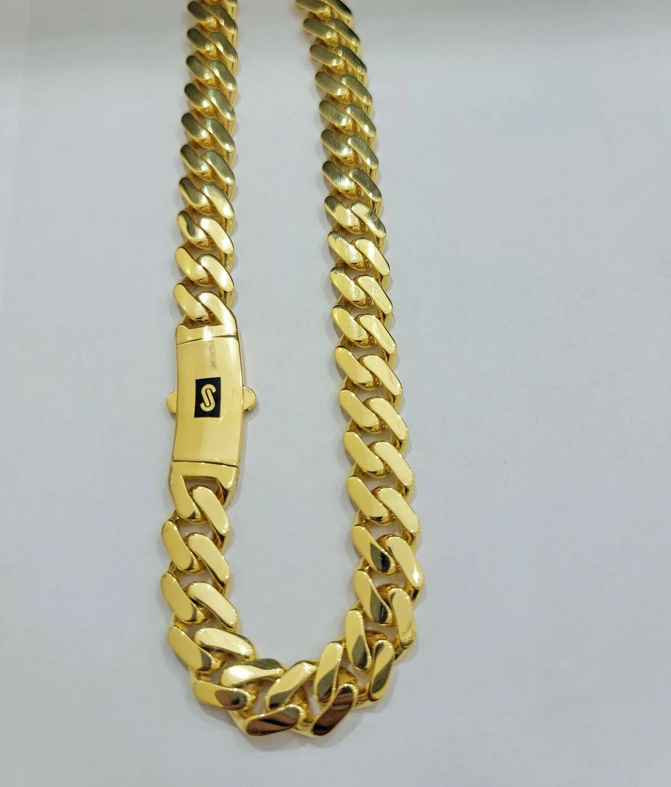 Real 10k Gold Miami Cuban Royal Link Chain 11mm 26" Shiny Plain Necklace Monaco - Image 7