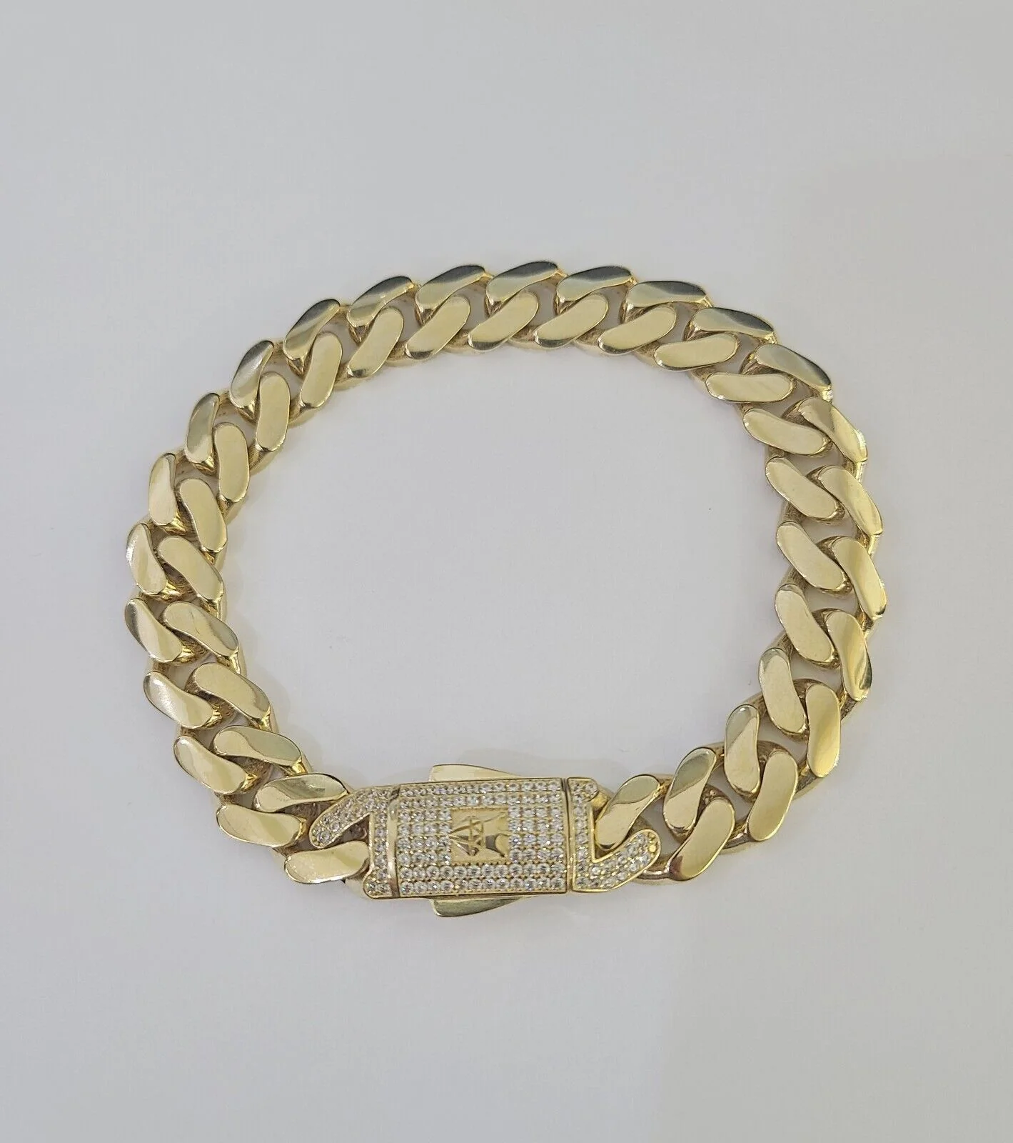 Real 10k Gold Monaco Bracelet 7mm-11mm 8"-8.5" 10kt Yellow - Image 10