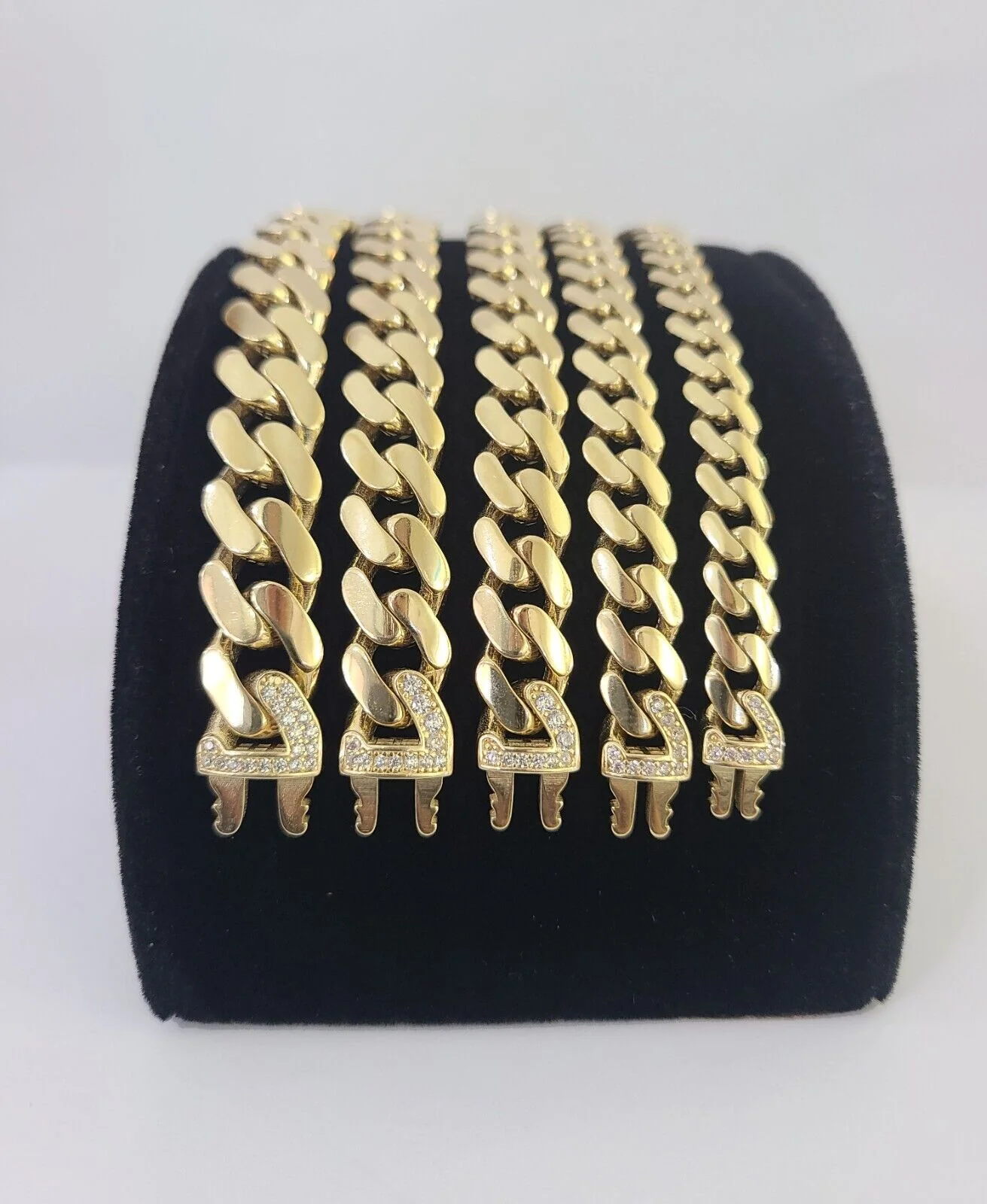 Real 10k Gold Monaco Bracelet 7mm-11mm 8"-8.5" 10kt Yellow - Image 12