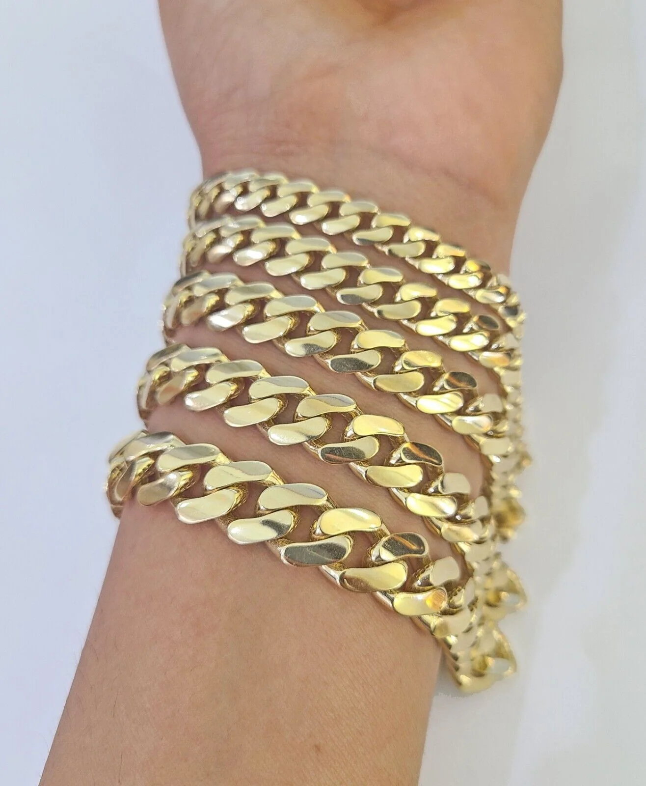 Real 10k Gold Monaco Bracelet 7mm-11mm 8"-8.5" 10kt Yellow - Image 2