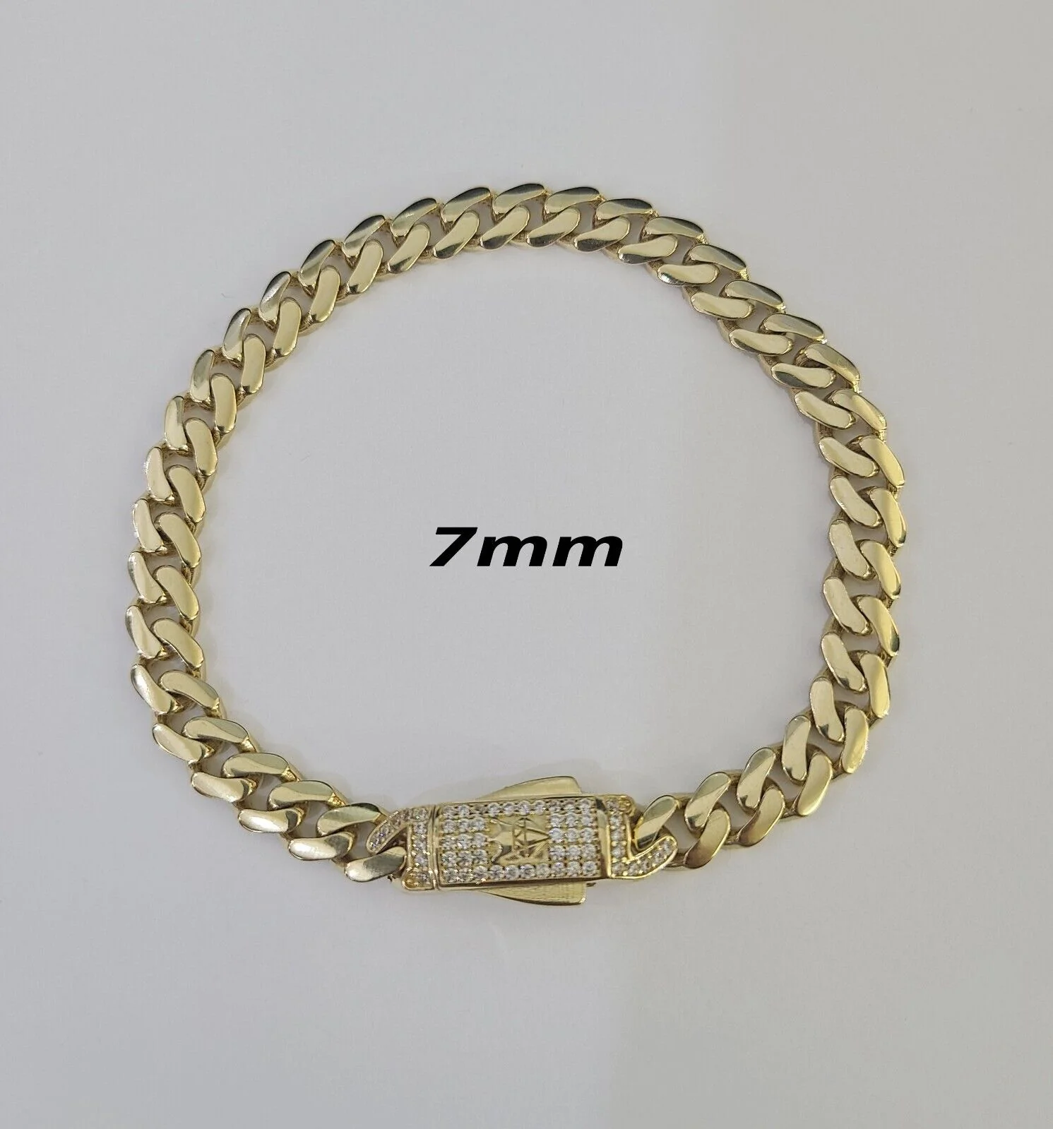 Real 10k Gold Monaco Bracelet 7mm-11mm 8"-8.5" 10kt Yellow - Image 6