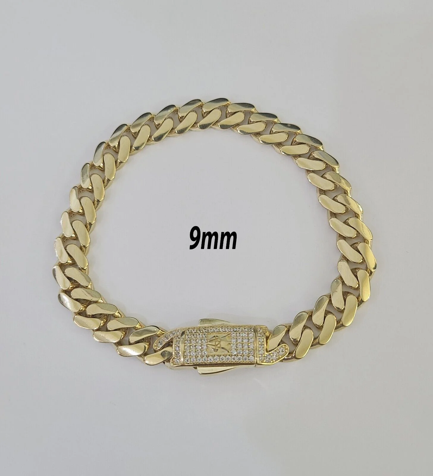 Real 10k Gold Monaco Bracelet 7mm-11mm 8"-8.5" 10kt Yellow - Image 8
