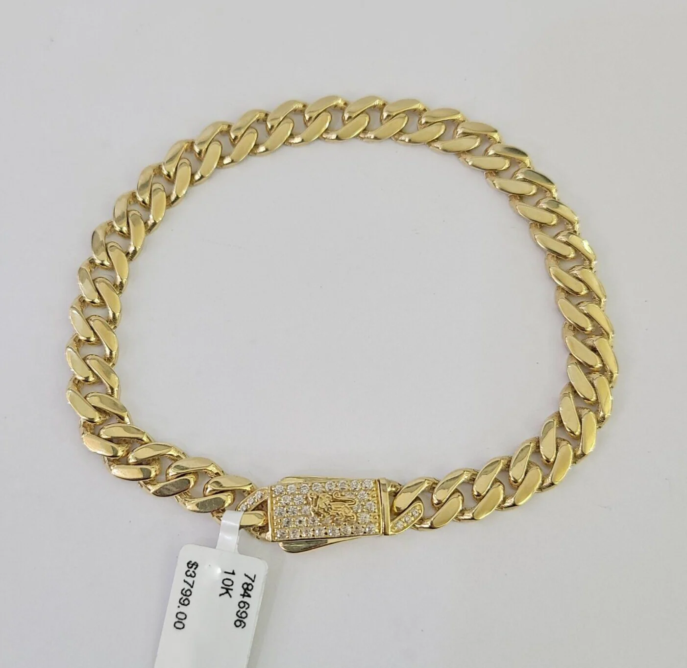 Real 10k Gold Monaco link Bracelet 7mm 7" 8" 10kt Men Women Box Clasp Genuine - Image 11