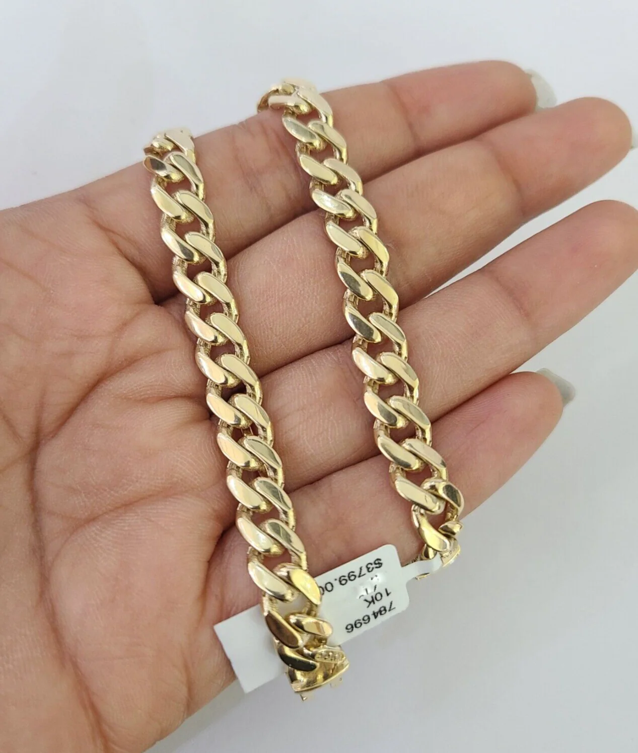 Real 10k Gold Monaco link Bracelet 7mm 7" 8" 10kt Men Women Box Clasp Genuine - Image 5