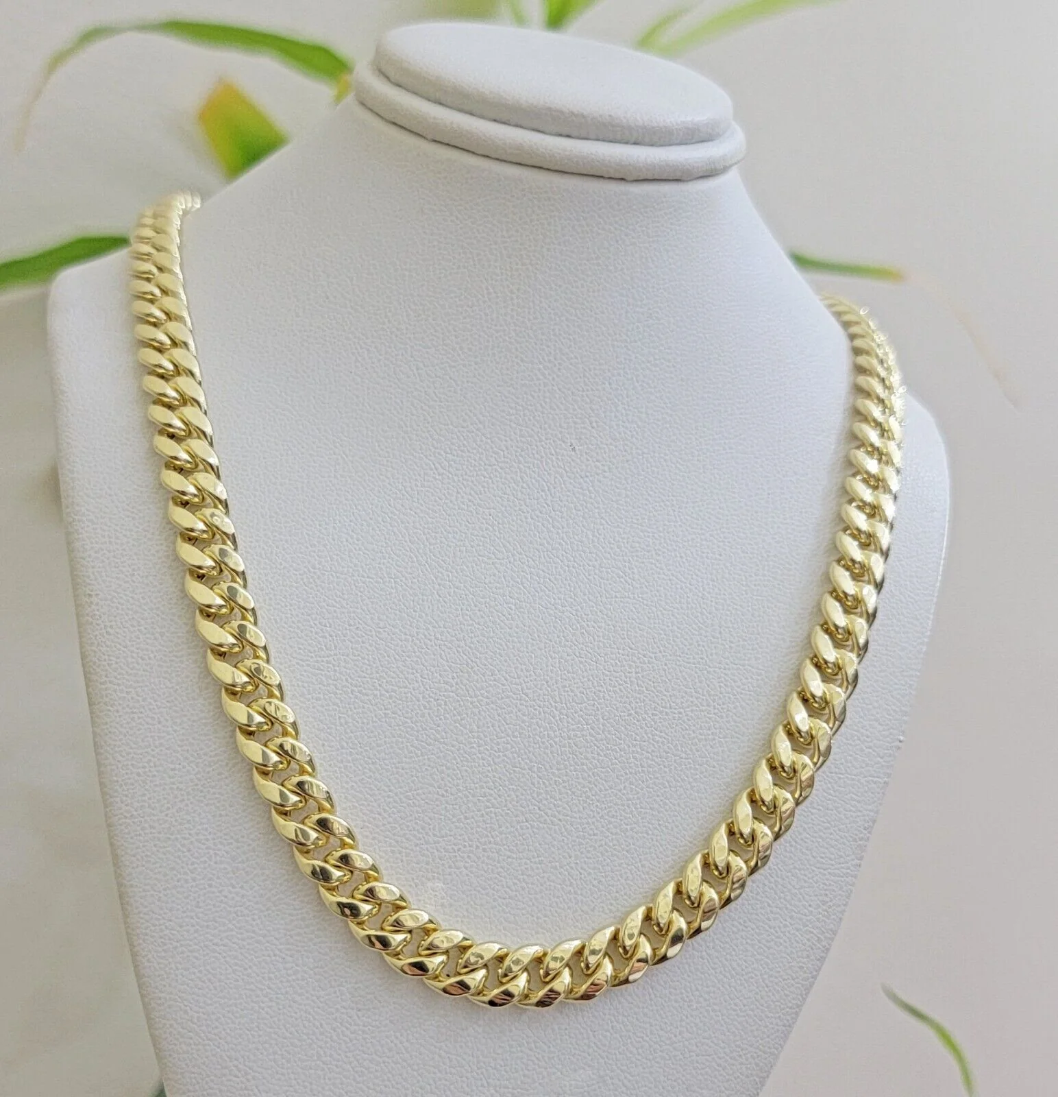 Real 10k Gold Necklace 22 Inch 8mm Miami Cuban Link Chain Men's 10KT BOX LOCK - Image 8