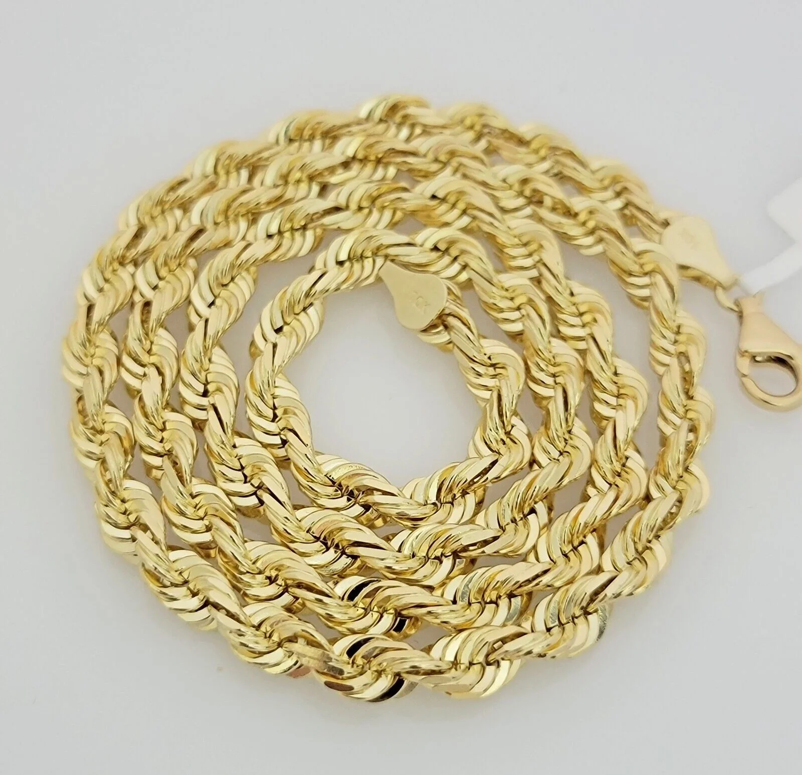 Real 10k Gold Necklace 6mm Rope 32 Inch Diamond Cut Solid 10kt Chain For mens - Image 4
