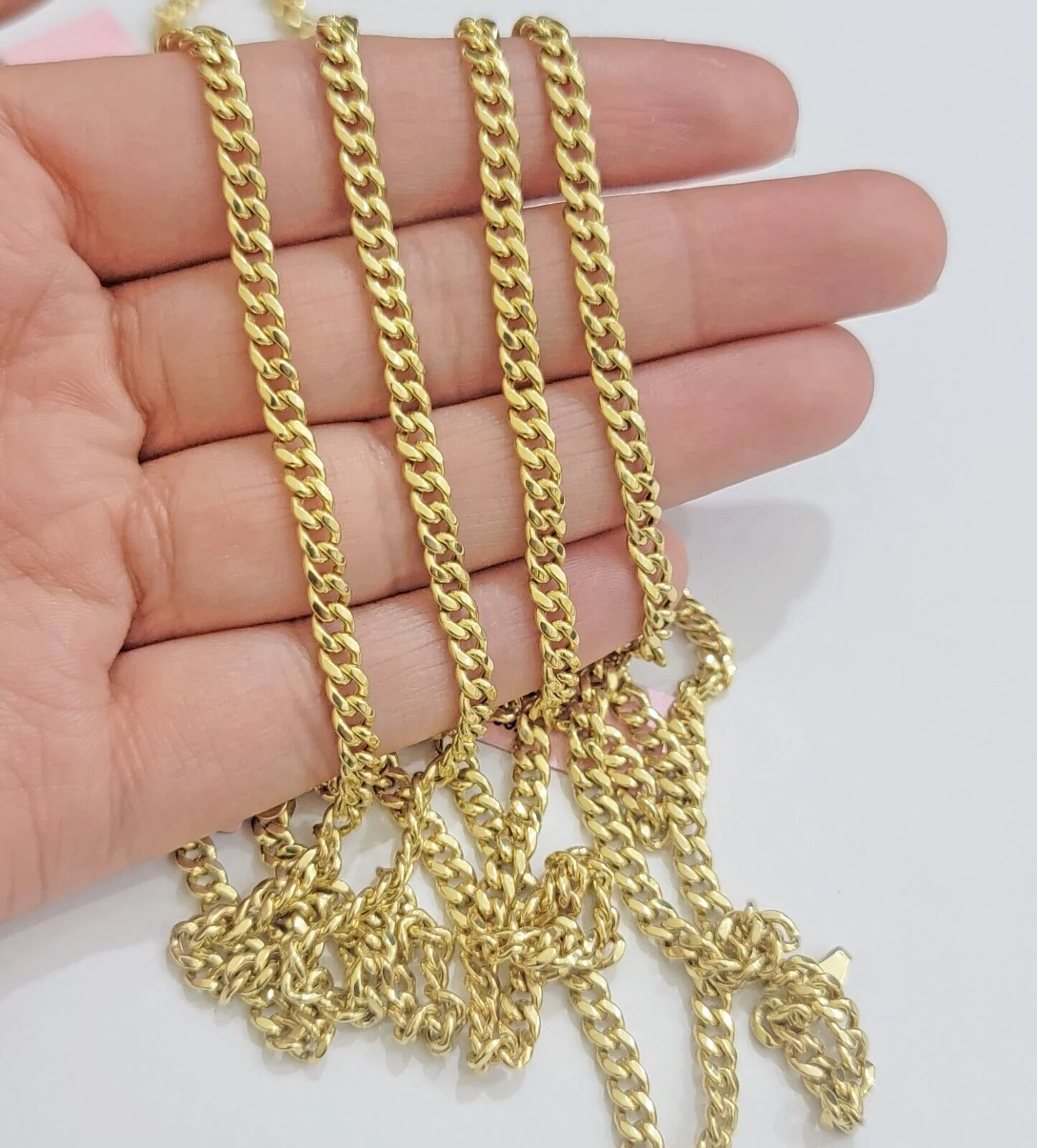 Real 10k Gold Necklace Chain Miami Cuban Link 3.5mm 18-26 Inch 10kt Men & Women - Image 12