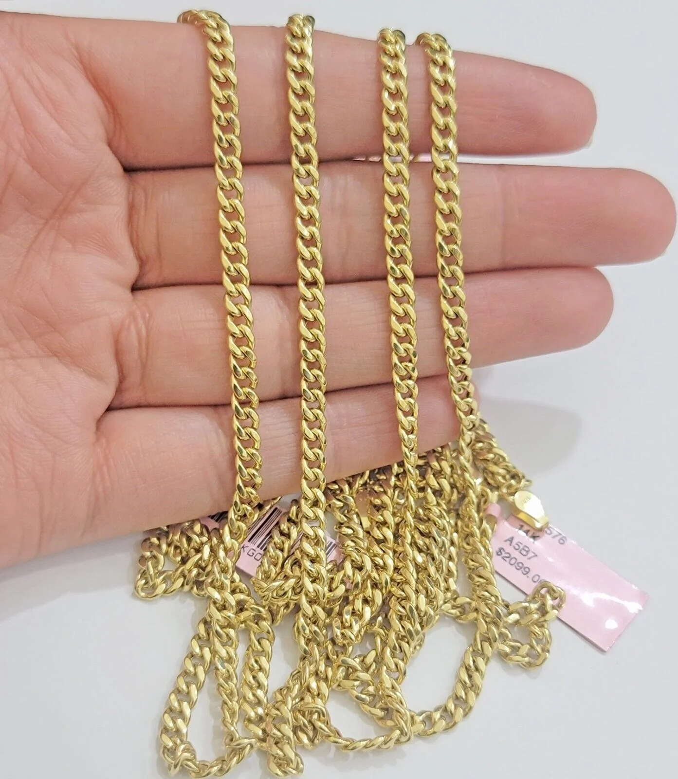 Real 10k Gold Necklace Chain Miami Cuban Link 3.5mm 18-26 Inch 10kt Men & Women - Image 5