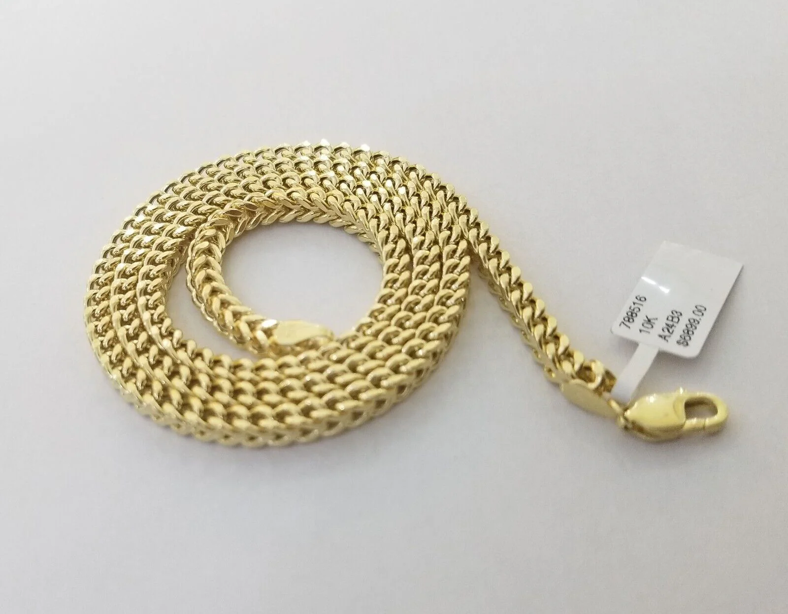Real 10k Gold Nugget Cross Pendant Franco Necklace 4mm 24" Chain Charm SET 10kt - Image 5