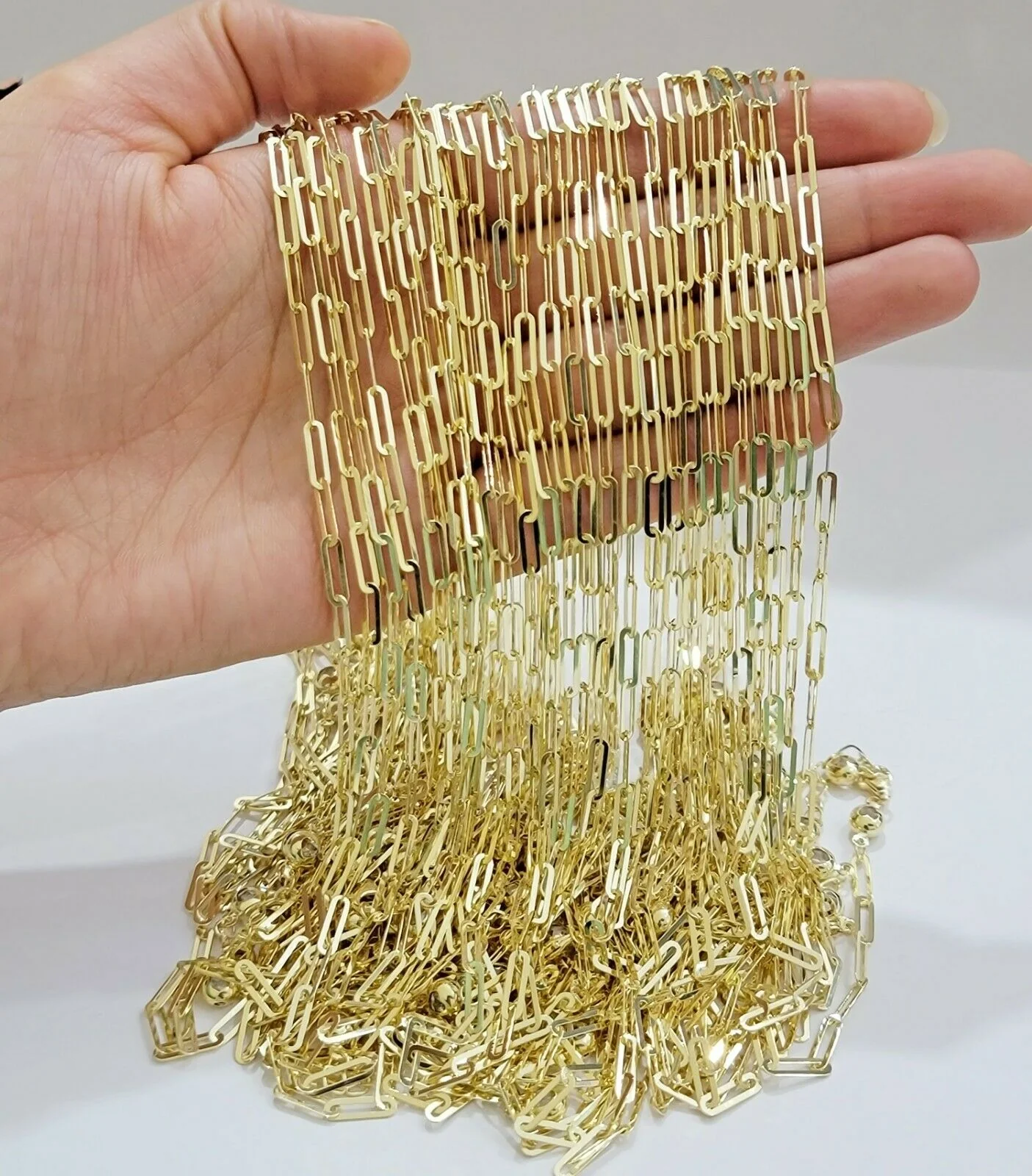 Real 10k Gold Paperclip Chain Ladies Necklace 16" 18" 20" 22" 24" Long 10kt 4mm - Image 5