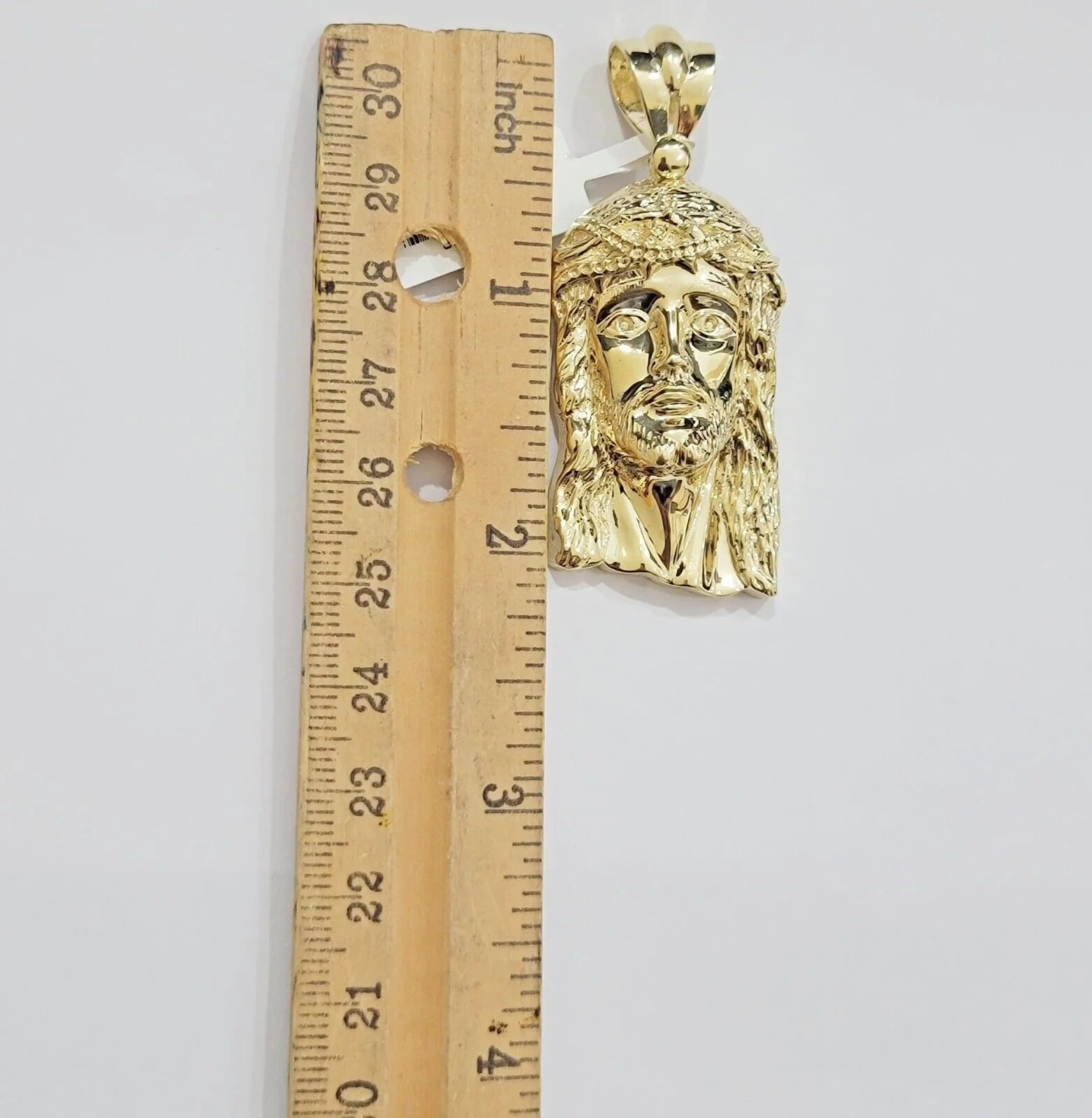 Real 10k Gold Pendant Jesus Head Charm 10kt Yellow Gold For Men's Different Size - Image 15