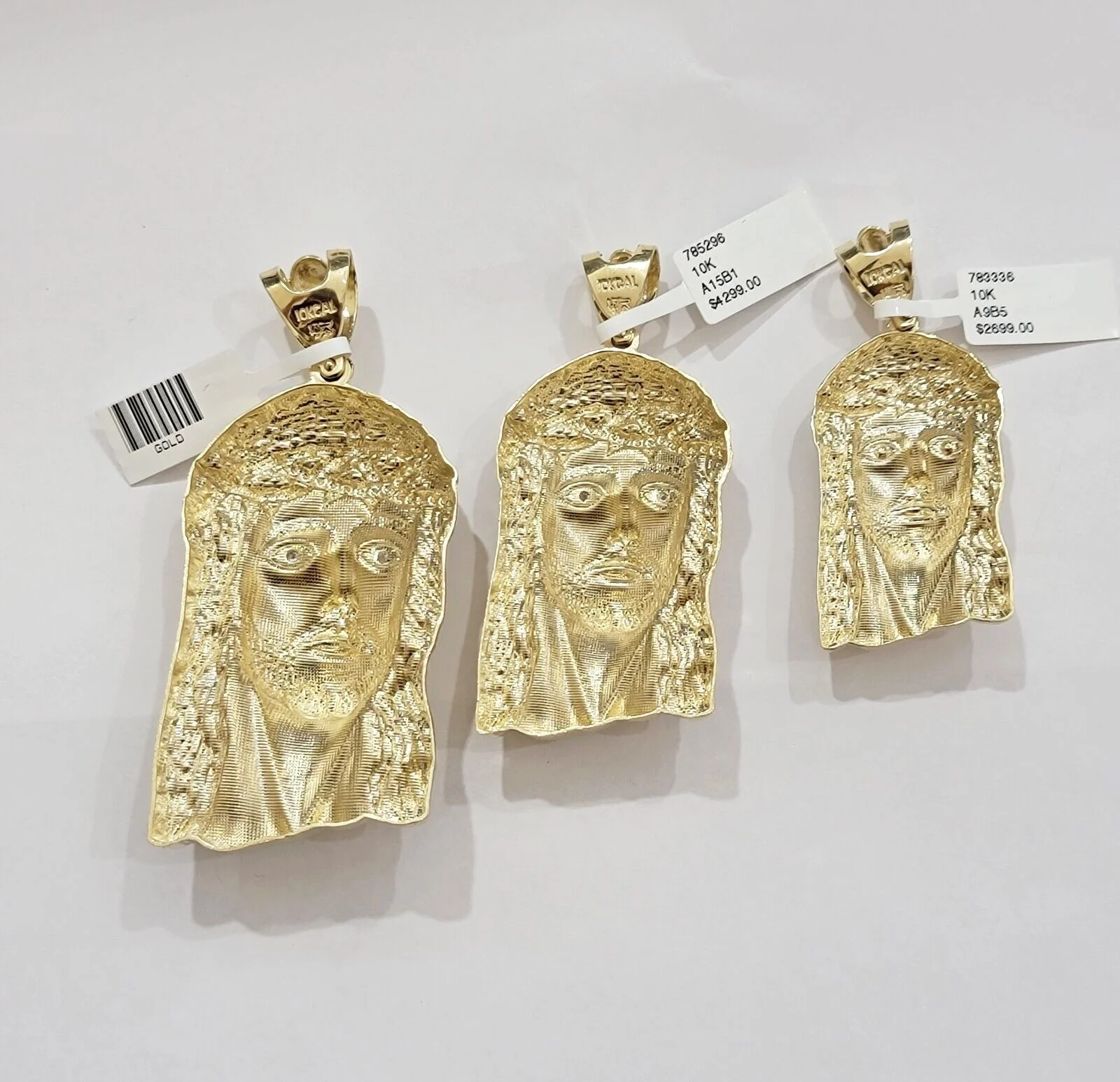 Real 10k Gold Pendant Jesus Head Charm 10kt Yellow Gold For Men's Different Size - Image 7