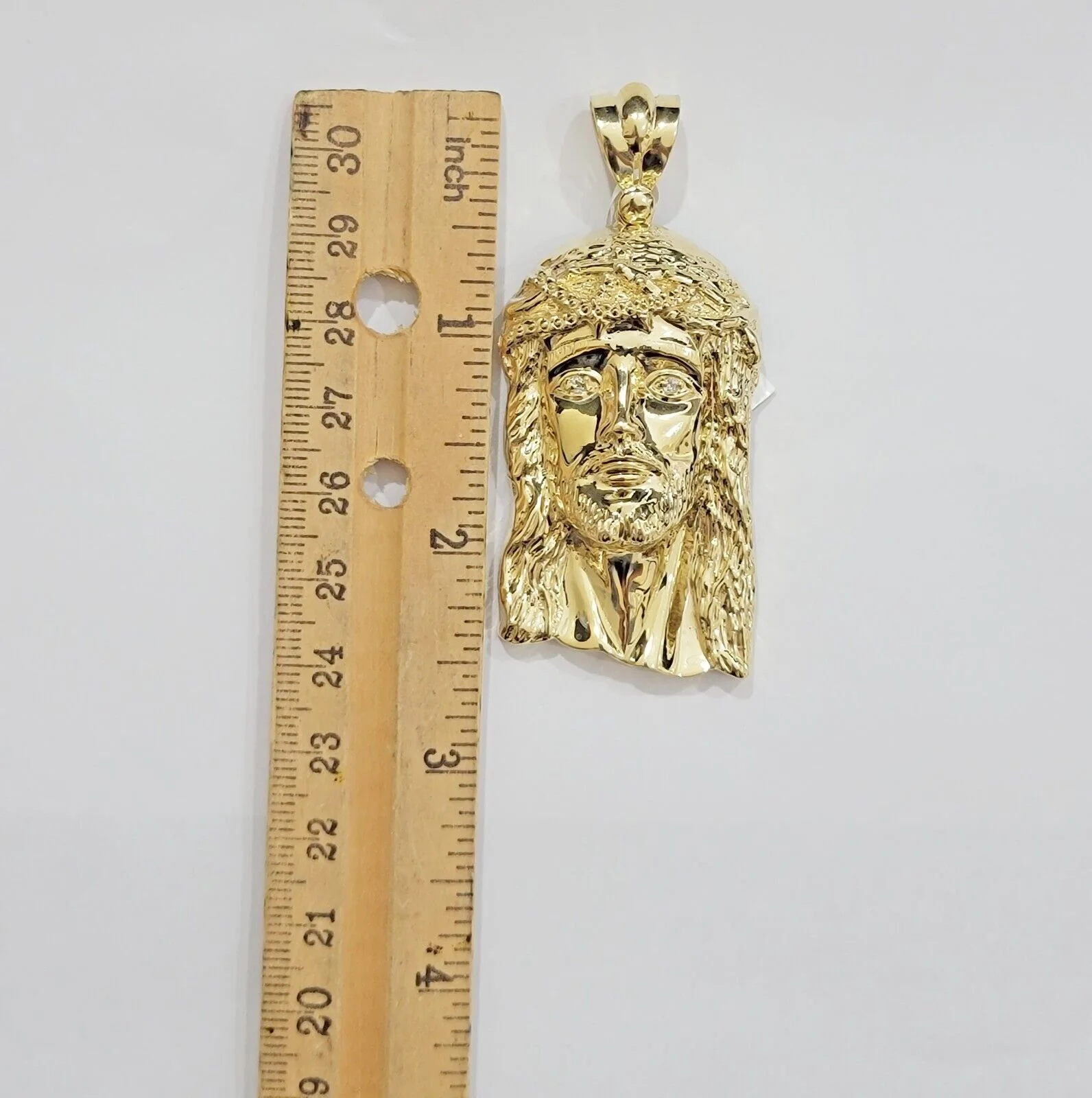 Real 10k Gold Pendant Jesus Head Charm 10kt Yellow Gold For Men's Different Size - Image 9