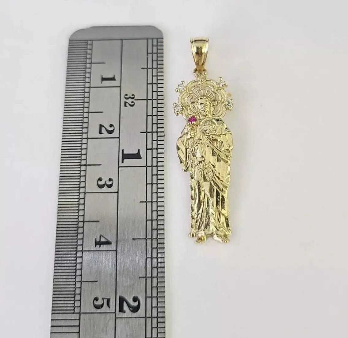REAL 10k Gold Pendant & Solid Rope Chain Necklace 18" - 24 Inch Saint Jude Charm - Image 11