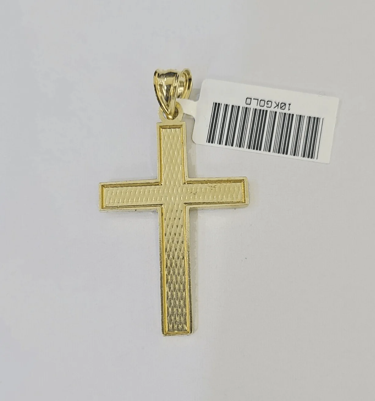 Real 10k Gold Plain Cross Byzantine Chain Necklace 3mm 20" SET 10kt Genuine - Image 5