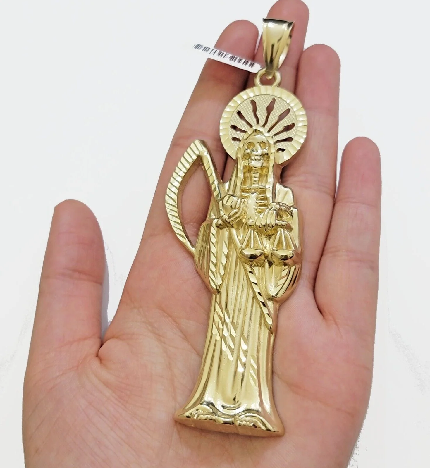 Real 10k Gold Ripper Charm Pendant Mens 4.2 Inch Real 10kt Yellow Gold For Chain - Image 4
