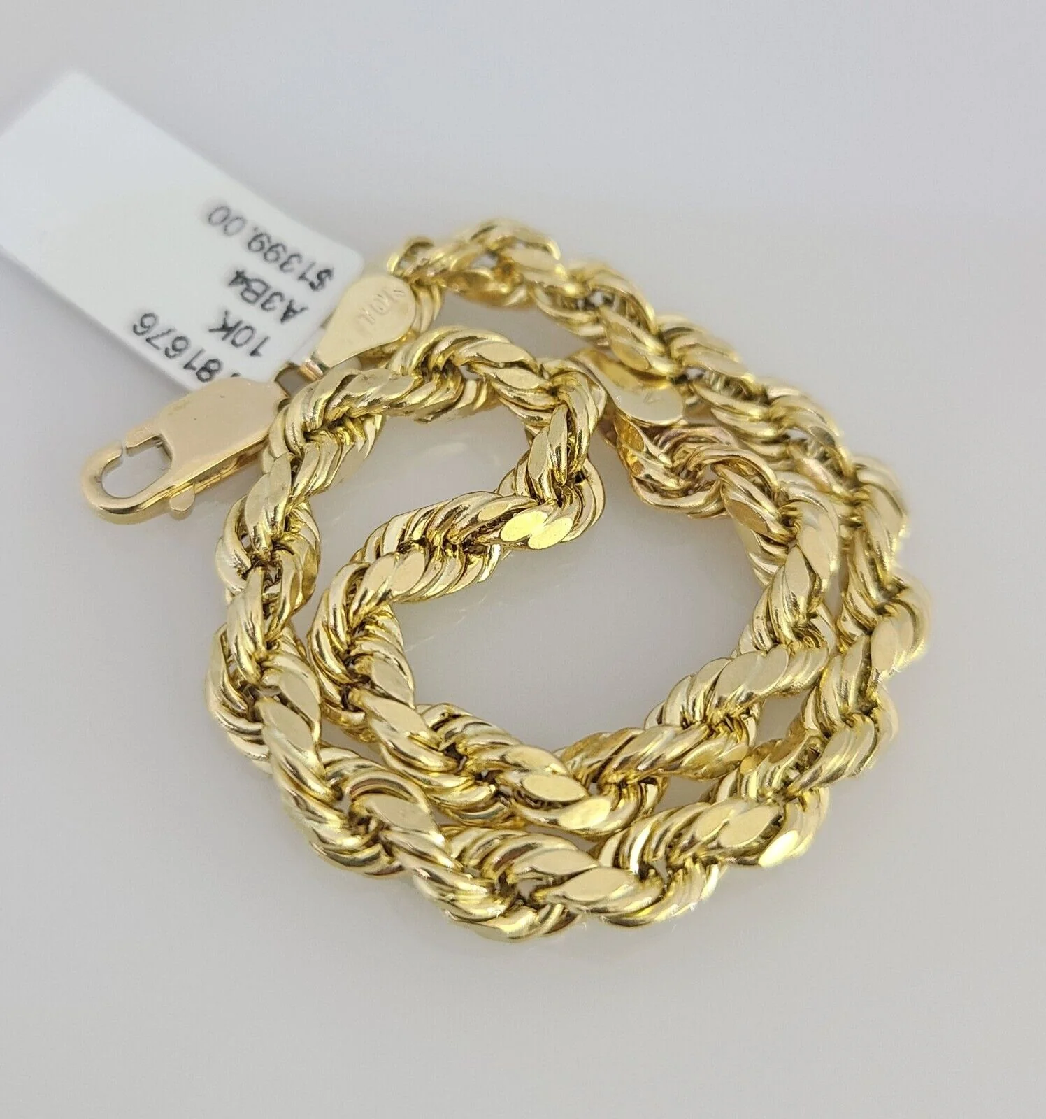 Real 10K Gold Rope Bracelet Yellow 7.5" Inch 5mm 10kt Men Women - Image 6