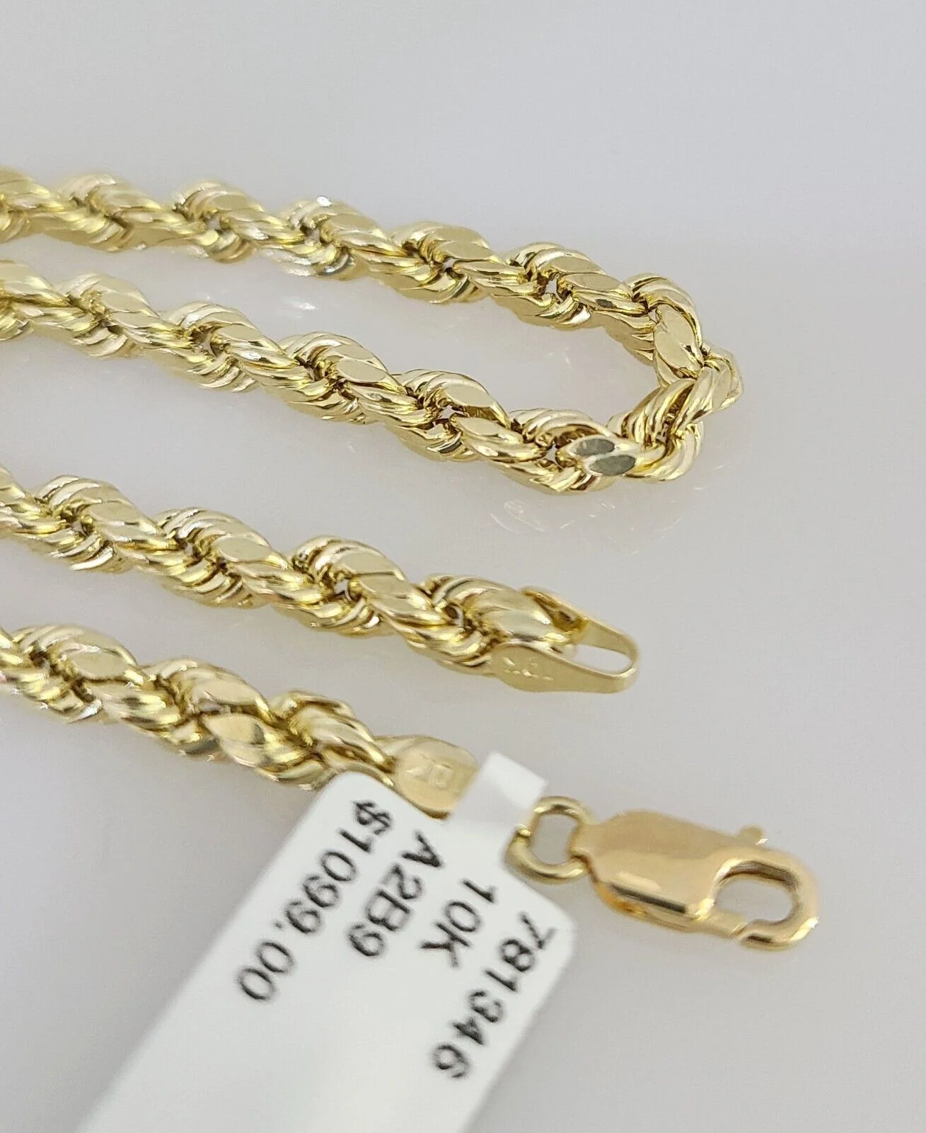 Real 10K Gold Rope Bracelet Yellow 8" Inch 4mm 10kt Men Women - Image 4