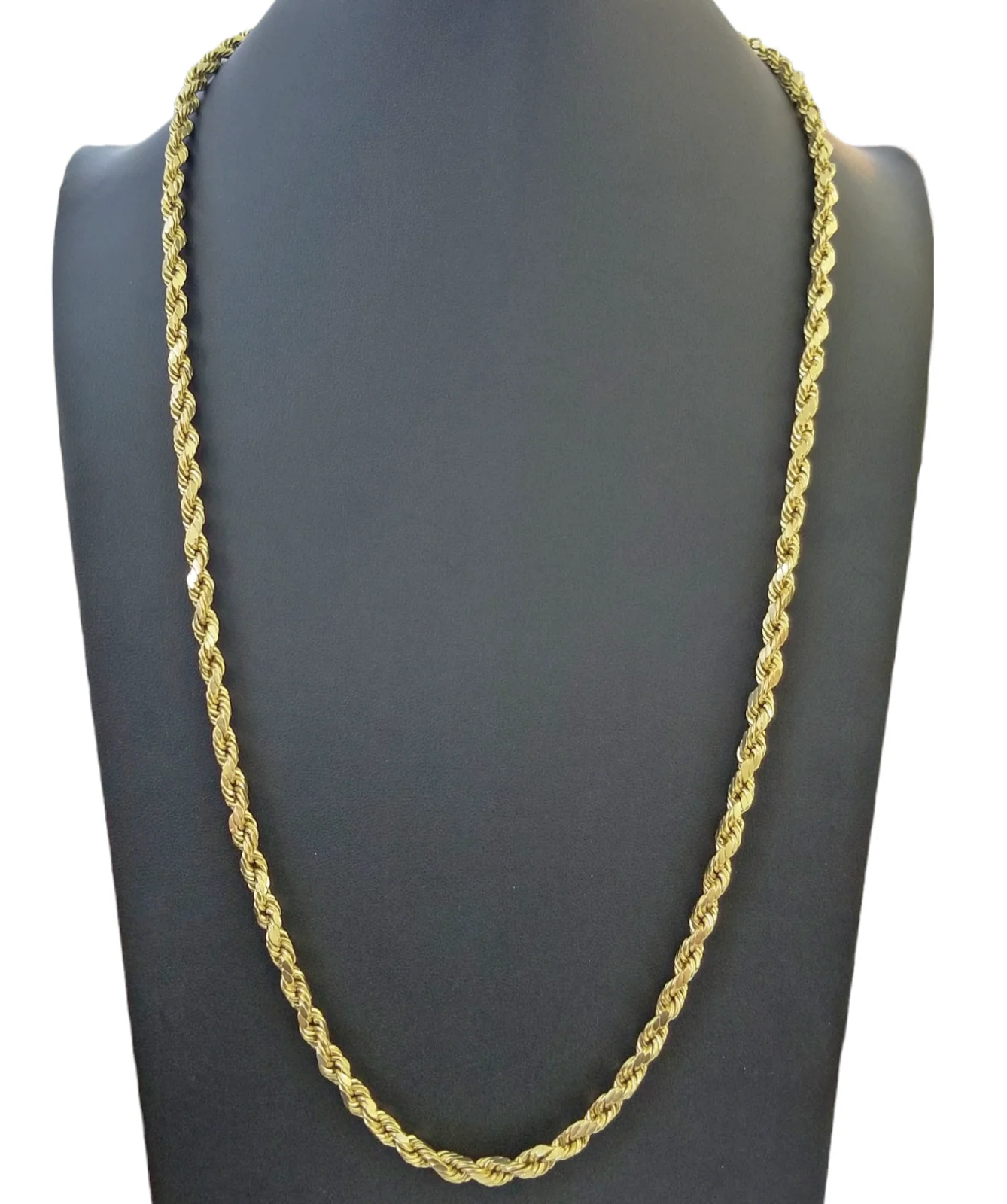 Real 10k Gold Rope Chain 3mm-10mm Necklace 18"-30" Inch Men Women - Image 7