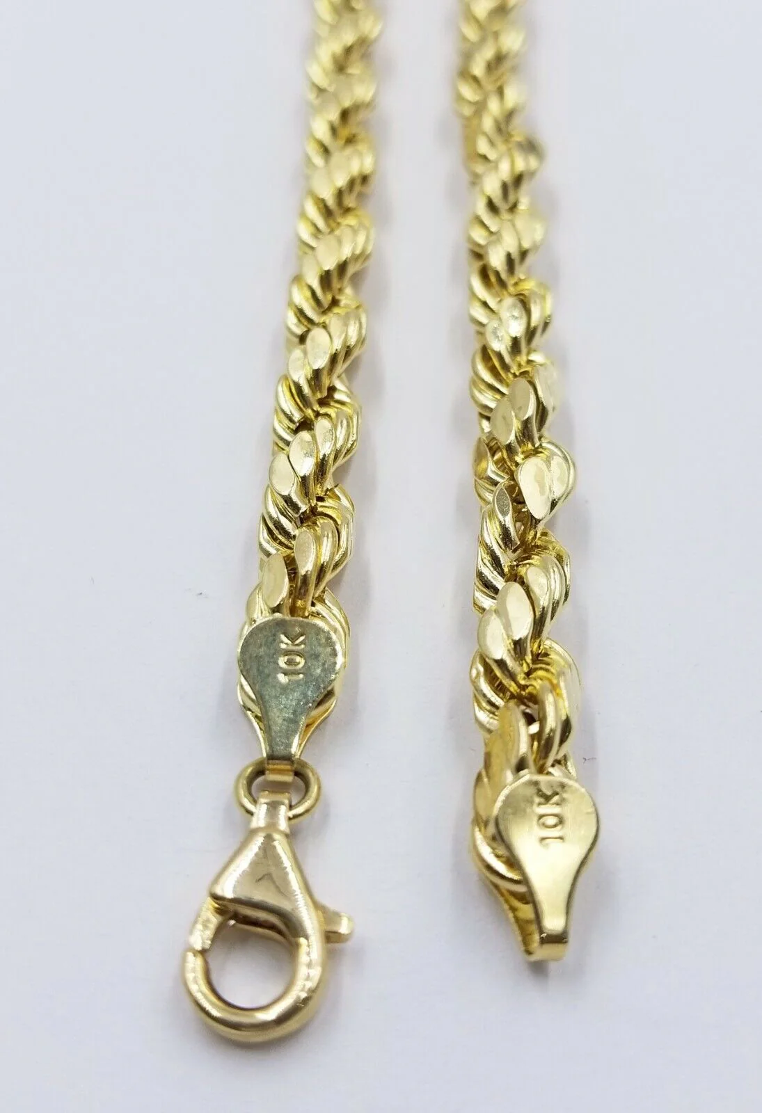 REAL 10K Gold Rope Chain 7mm 26 Inch Men Necklace Gold Diamond Cut - Image 9