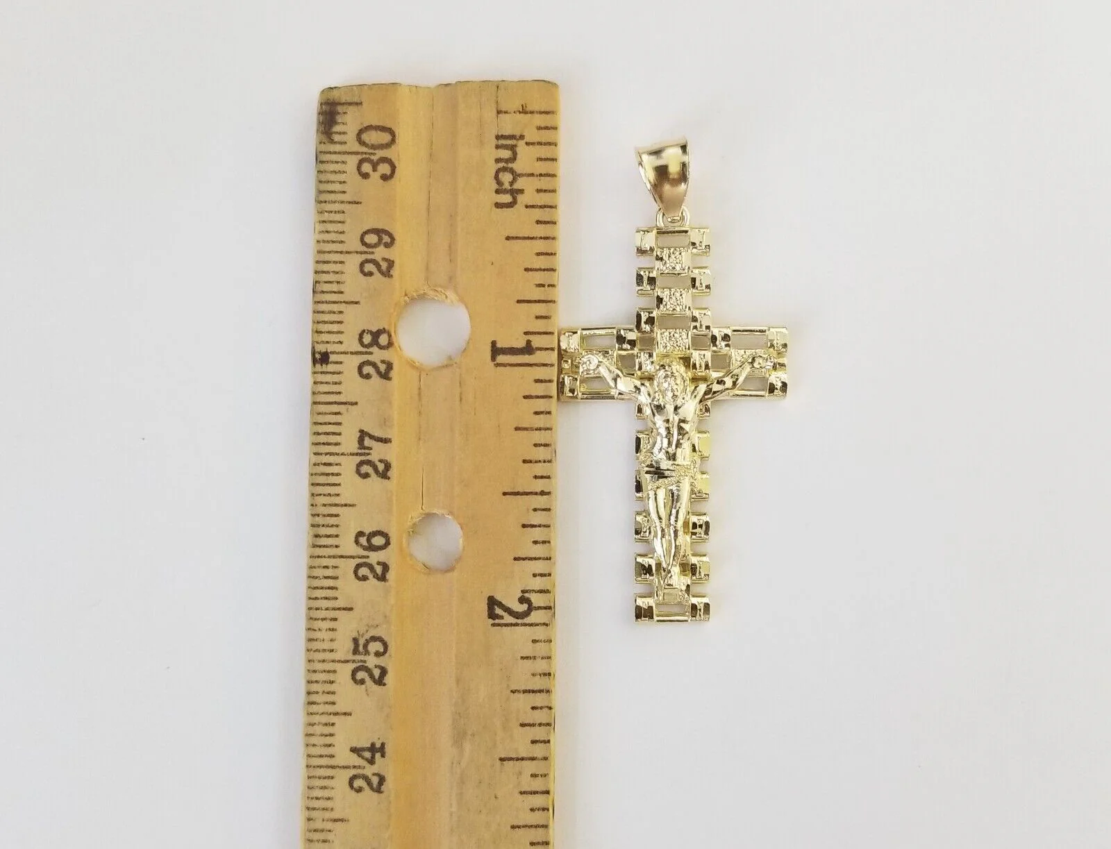 Real 10k Gold Rope Chain Cross Charm Pendant SET 3mm 20" Necklace Jesus Crucifix - Image 7