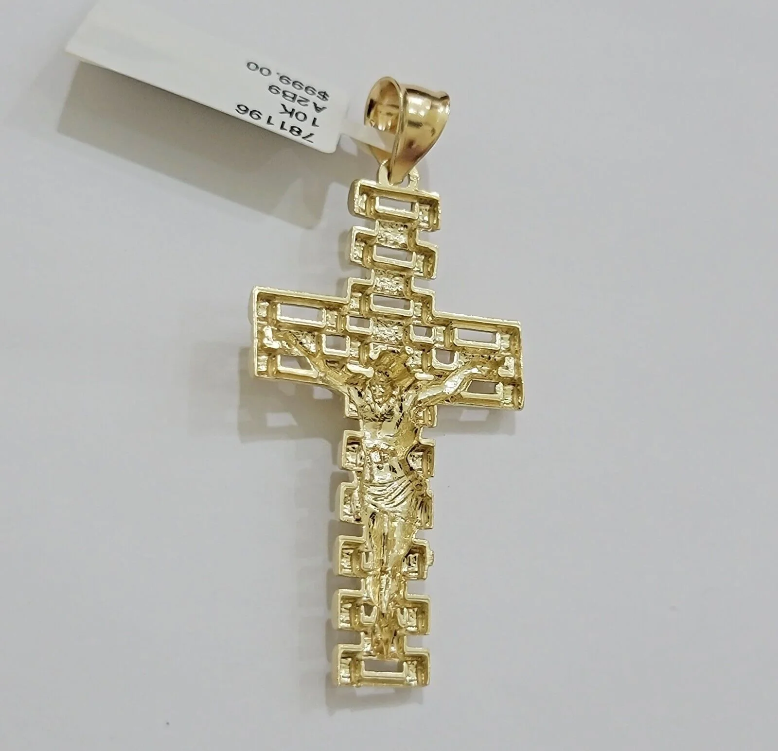 Real 10k Gold Rope Chain Cross Charm Pendant SET 3mm 20" Necklace Jesus Crucifix - Image 9