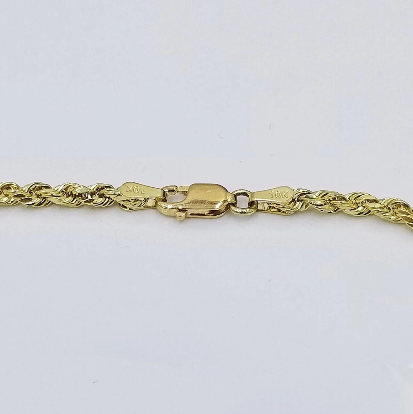 Real 10k Gold Rope Chain Cross Pendant, 3mm Necklace 20" inch With Charm, 10kt - Image 2